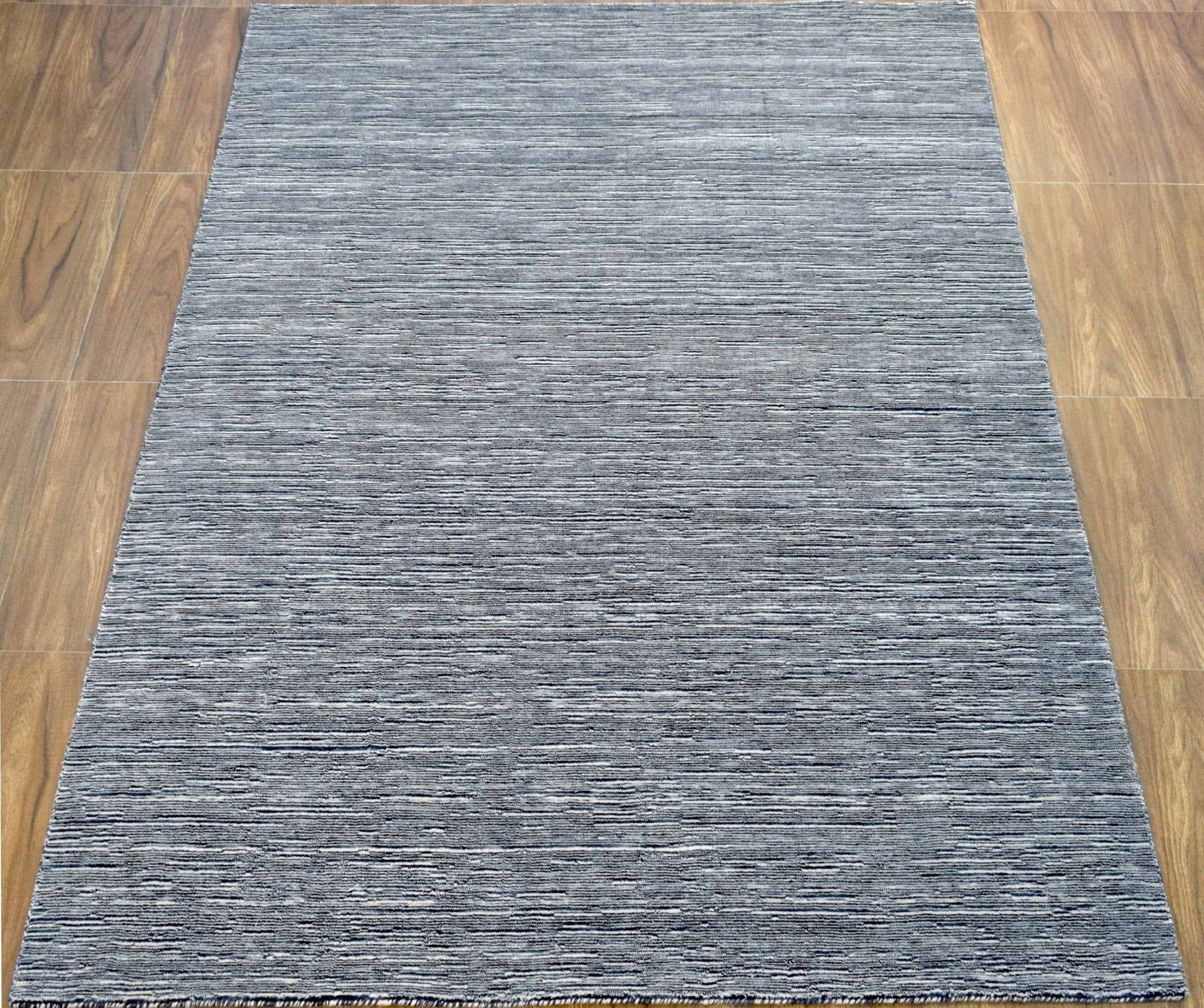 5x8 Solid Gray Rug | Handmade Wool  & Viscose Area Rug | TRD1007158 - Image 5