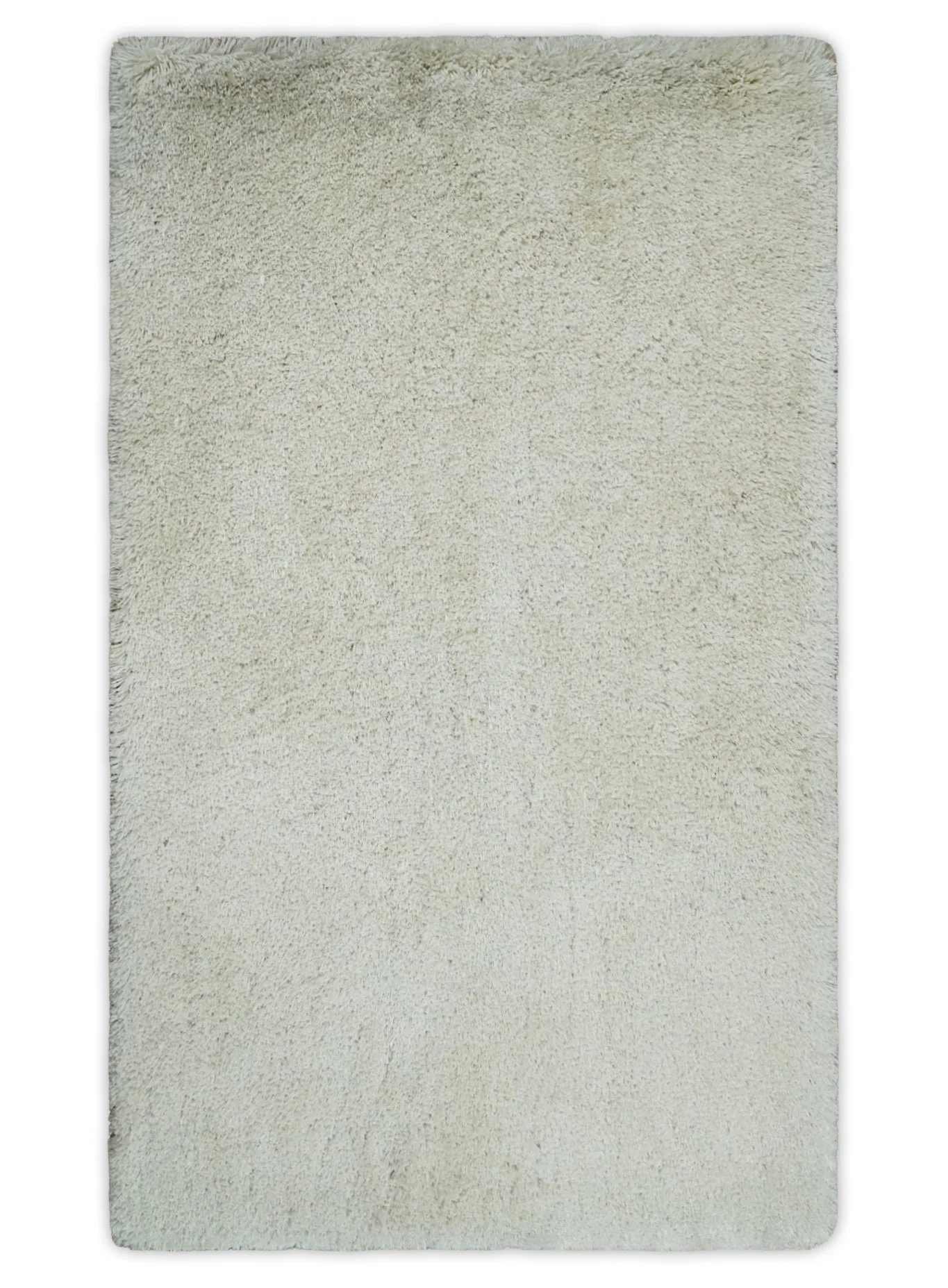 Solid Plush and Soft 3x5, 4x6 and 5x7 Hand Woven Shag Ivory Area Rug | SHAG1 - Image 10