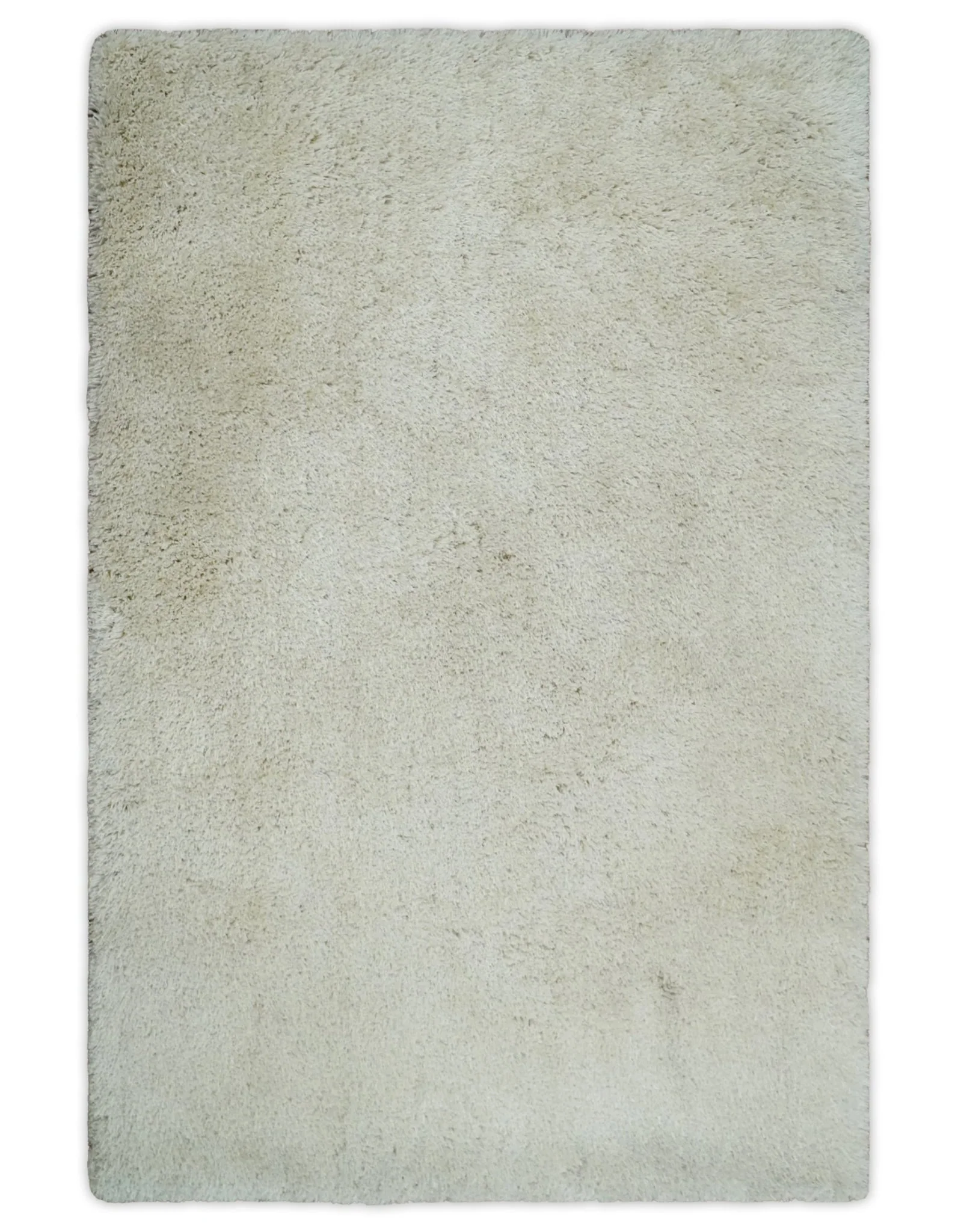 Solid Plush and Soft 3x5, 4x6 and 5x7 Hand Woven Shag Ivory Area Rug | SHAG1 - Image 11