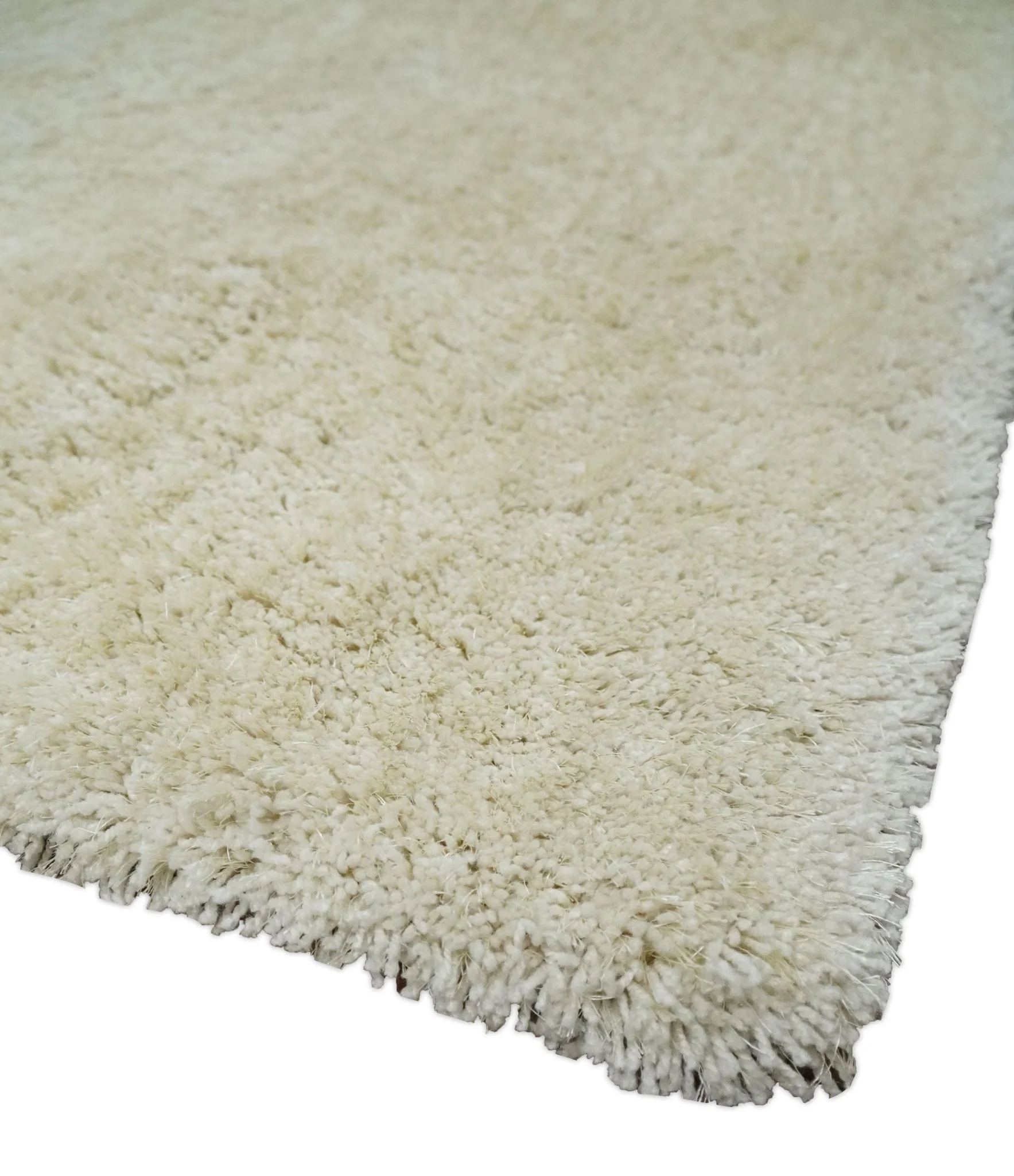 Solid Plush and Soft 3x5, 4x6 and 5x7 Hand Woven Shag Ivory Area Rug | SHAG1 - Image 5