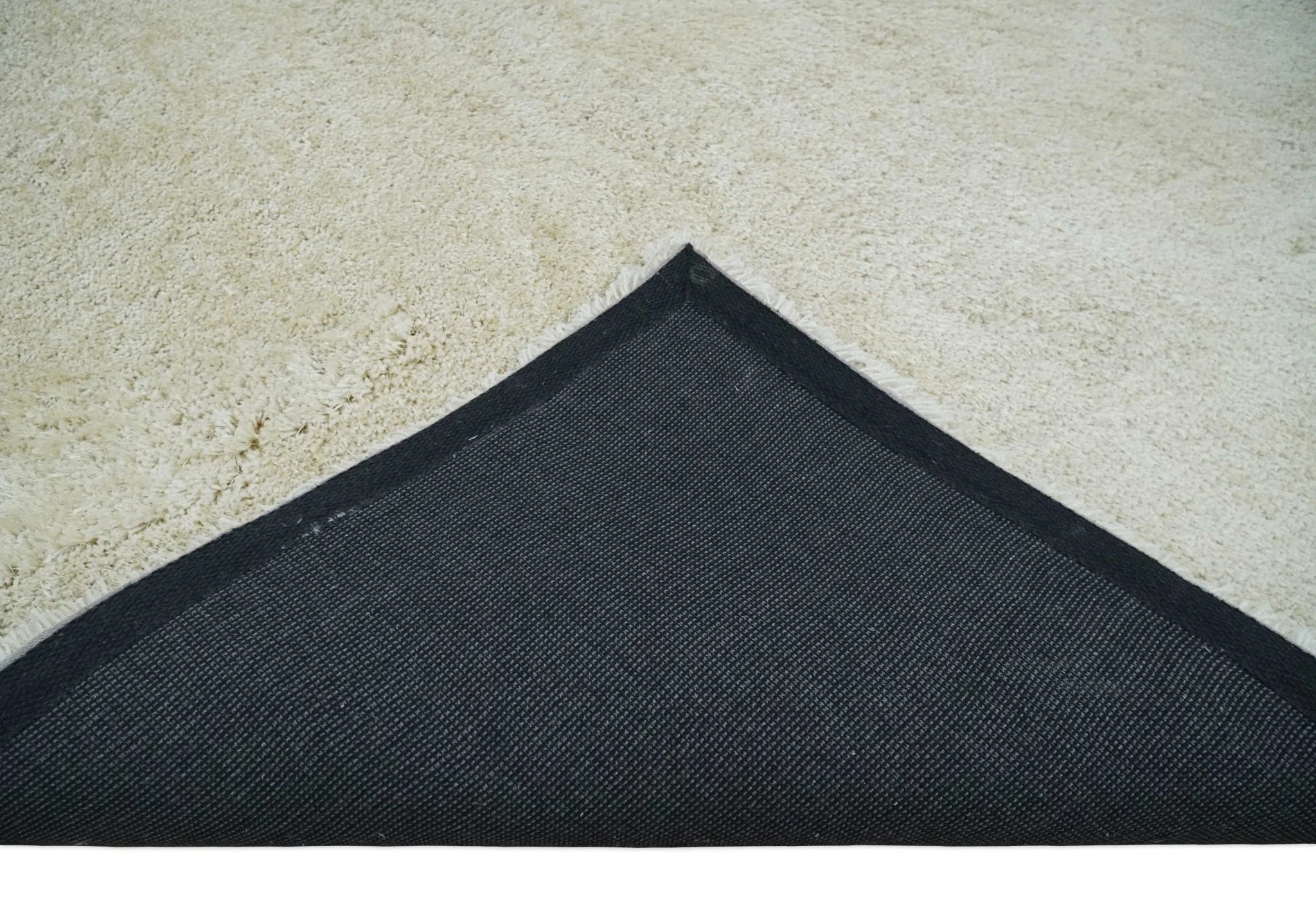 Solid Plush and Soft 3x5, 4x6 and 5x7 Hand Woven Shag Ivory Area Rug | SHAG1 - Image 6