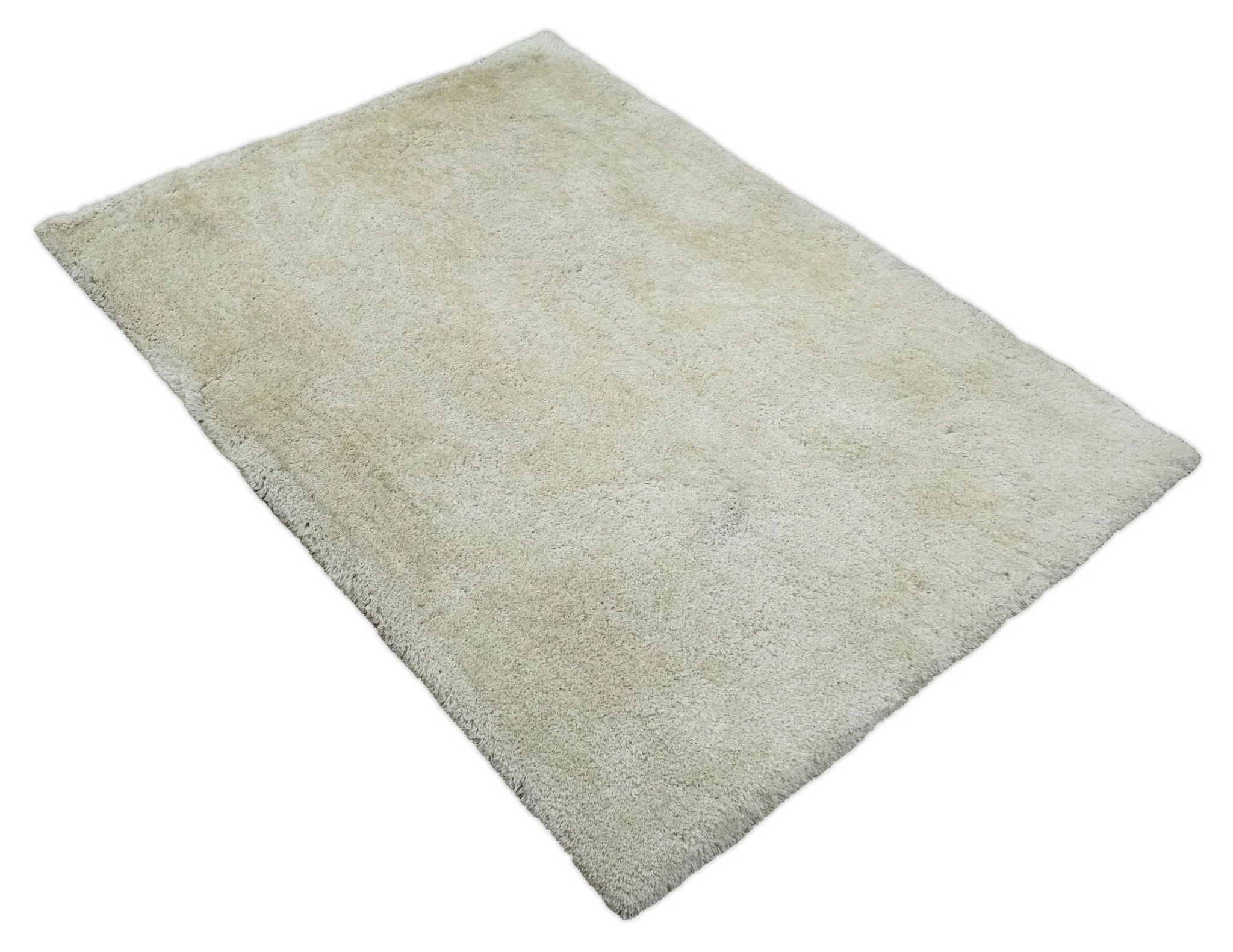 Solid Plush and Soft 3x5, 4x6 and 5x7 Hand Woven Shag Ivory Area Rug | SHAG1 - Image 7