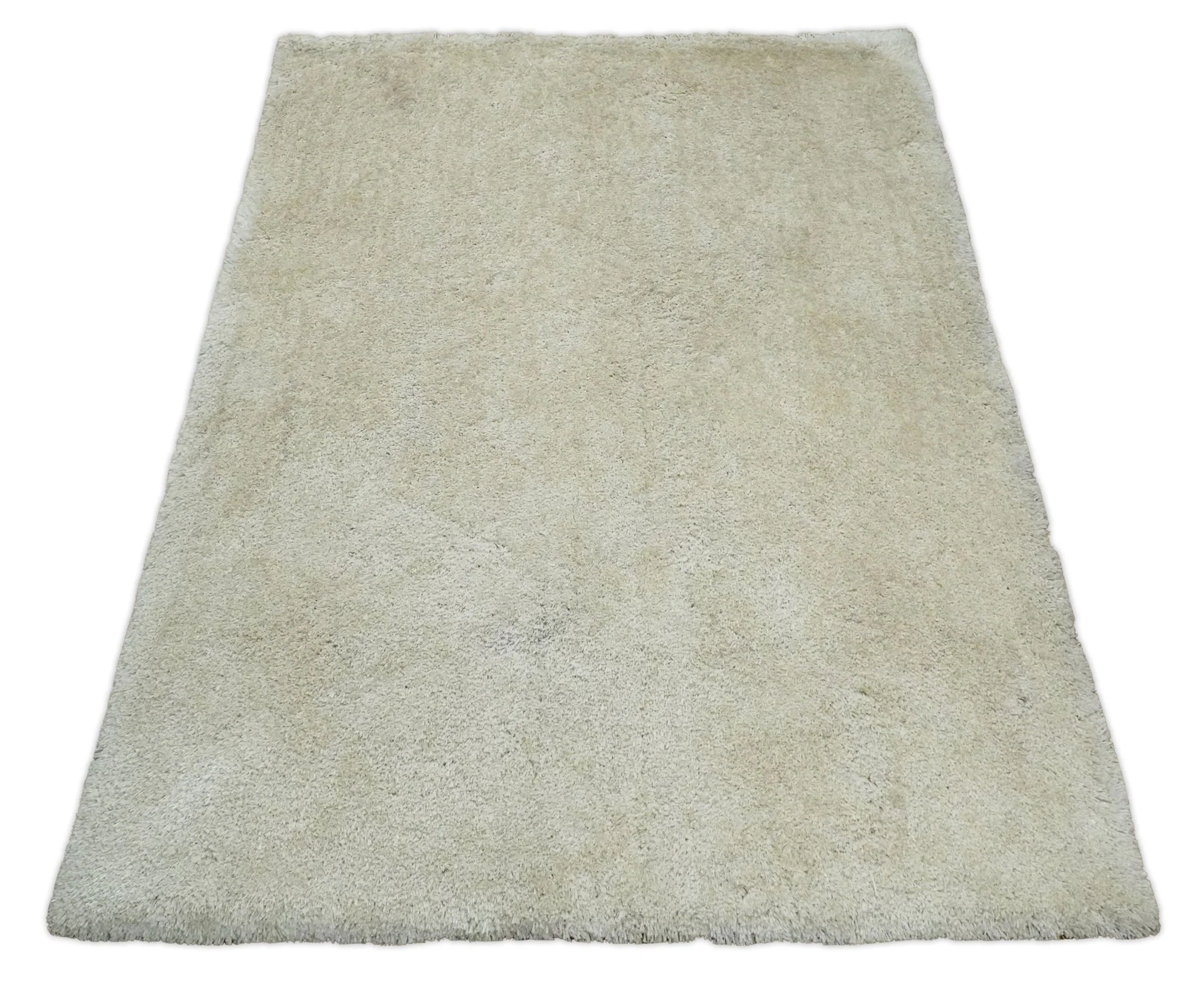 Solid Plush and Soft 3x5, 4x6 and 5x7 Hand Woven Shag Ivory Area Rug | SHAG1 - Image 8