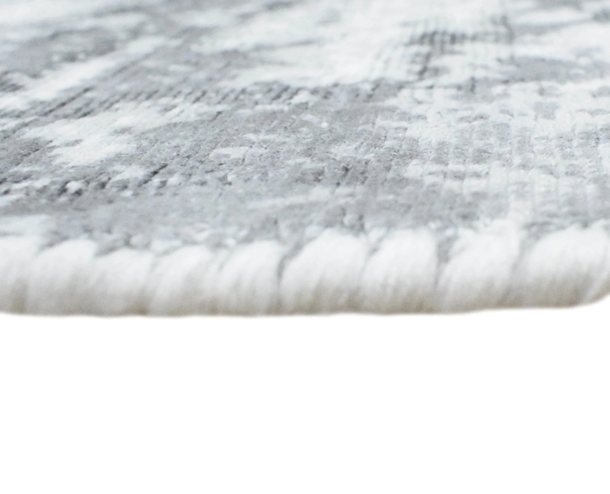5x7.6 Rug, Abstract Ivory and Gray Rug made with Viscose Art Silk - Image 5