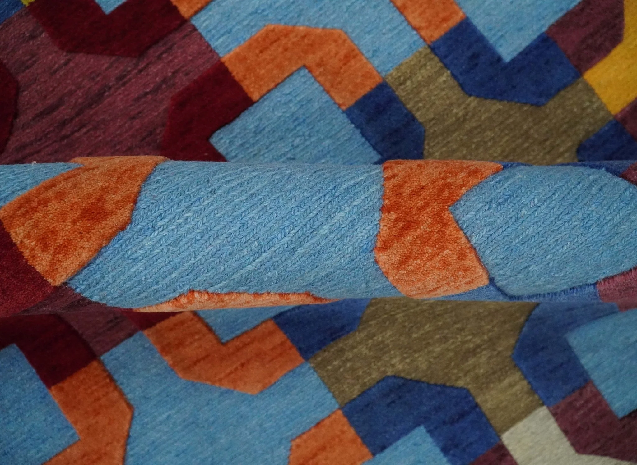 5x7 Multicolor Modern Artistic Wool Hand Woven Southwestern Rug | KNT46 - Image 6