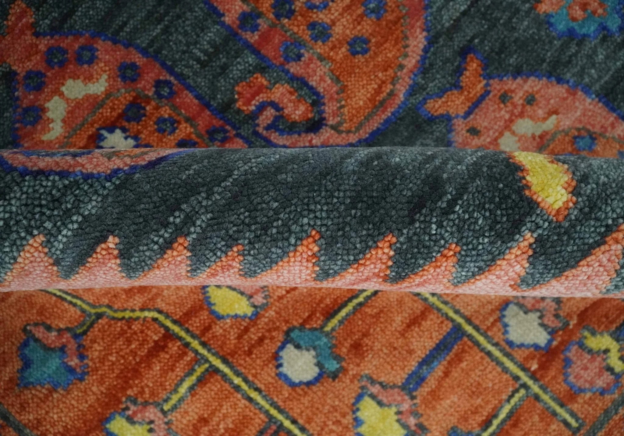 Charcoal, Rust and Beige Traditional Design Heriz Multi Size wool Area Rug - Image 11