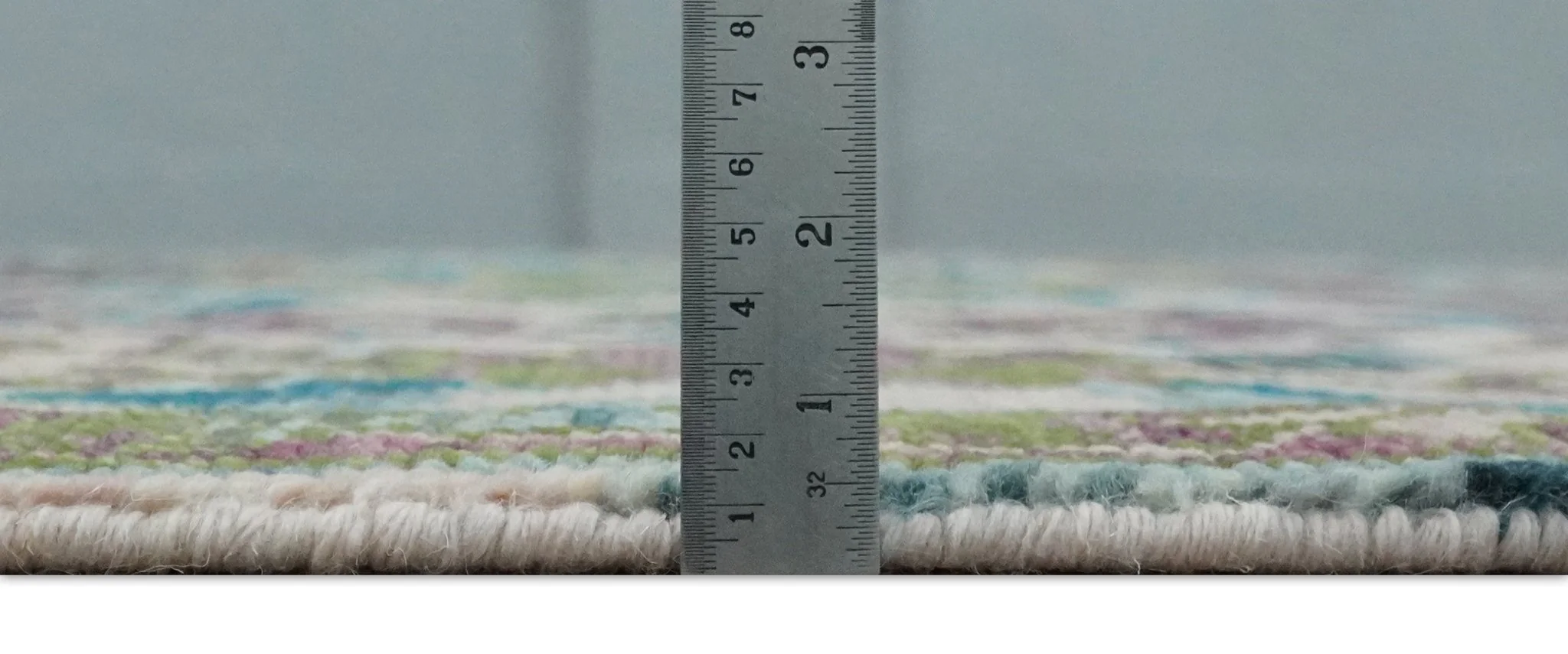 Transitional Hand Knotted Custom Made Green, Aqua, Peach and Purple Wool Rug - Image 8