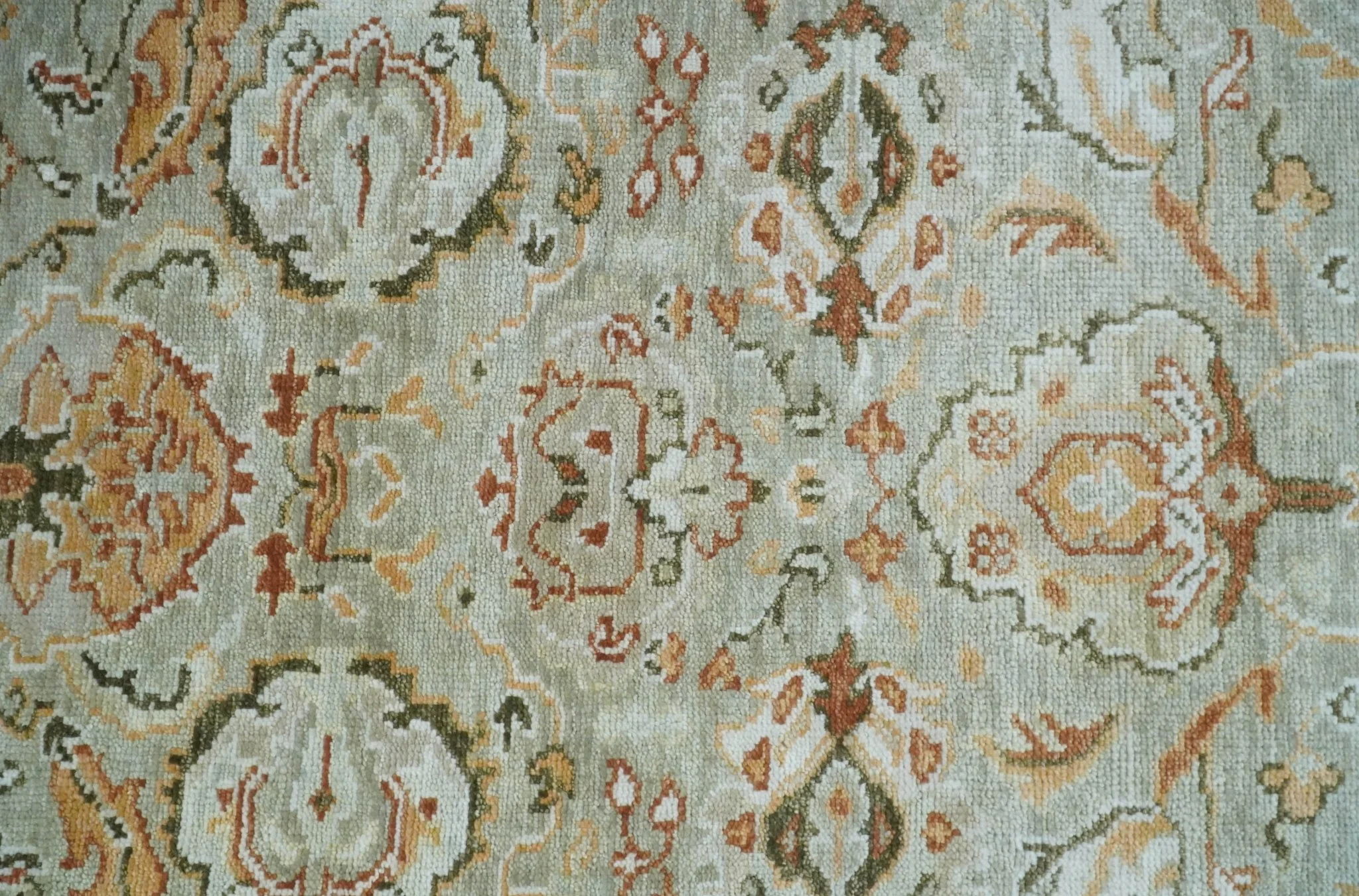 Hand Knotted Antique Peach and Beige Traditional Oushak Custom Made Wool Area Rug - Image 12