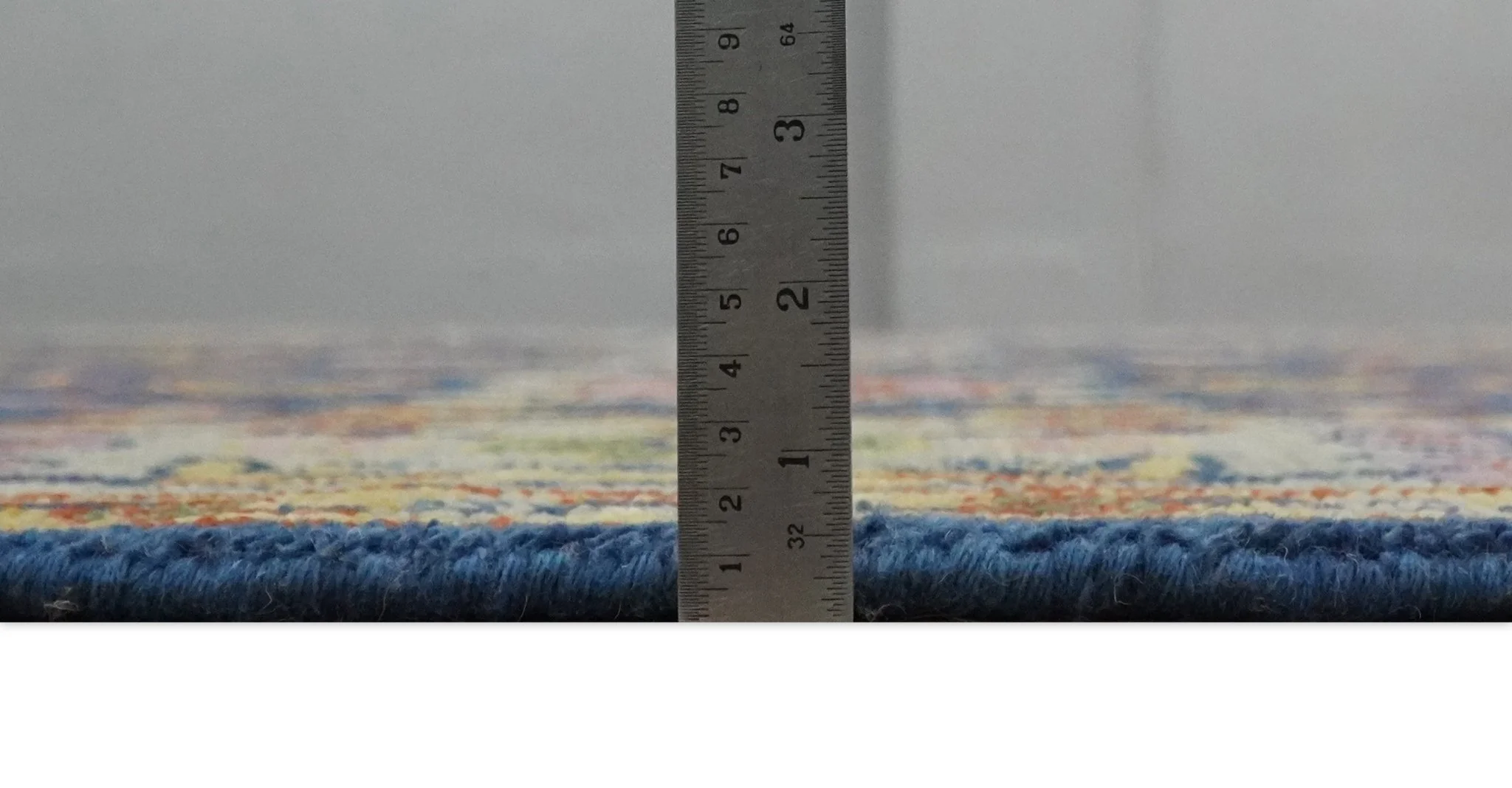 Custom Made Hand Knotted Blue, Gold and Beige Oriental Oushak wool Area Rug - Image 9