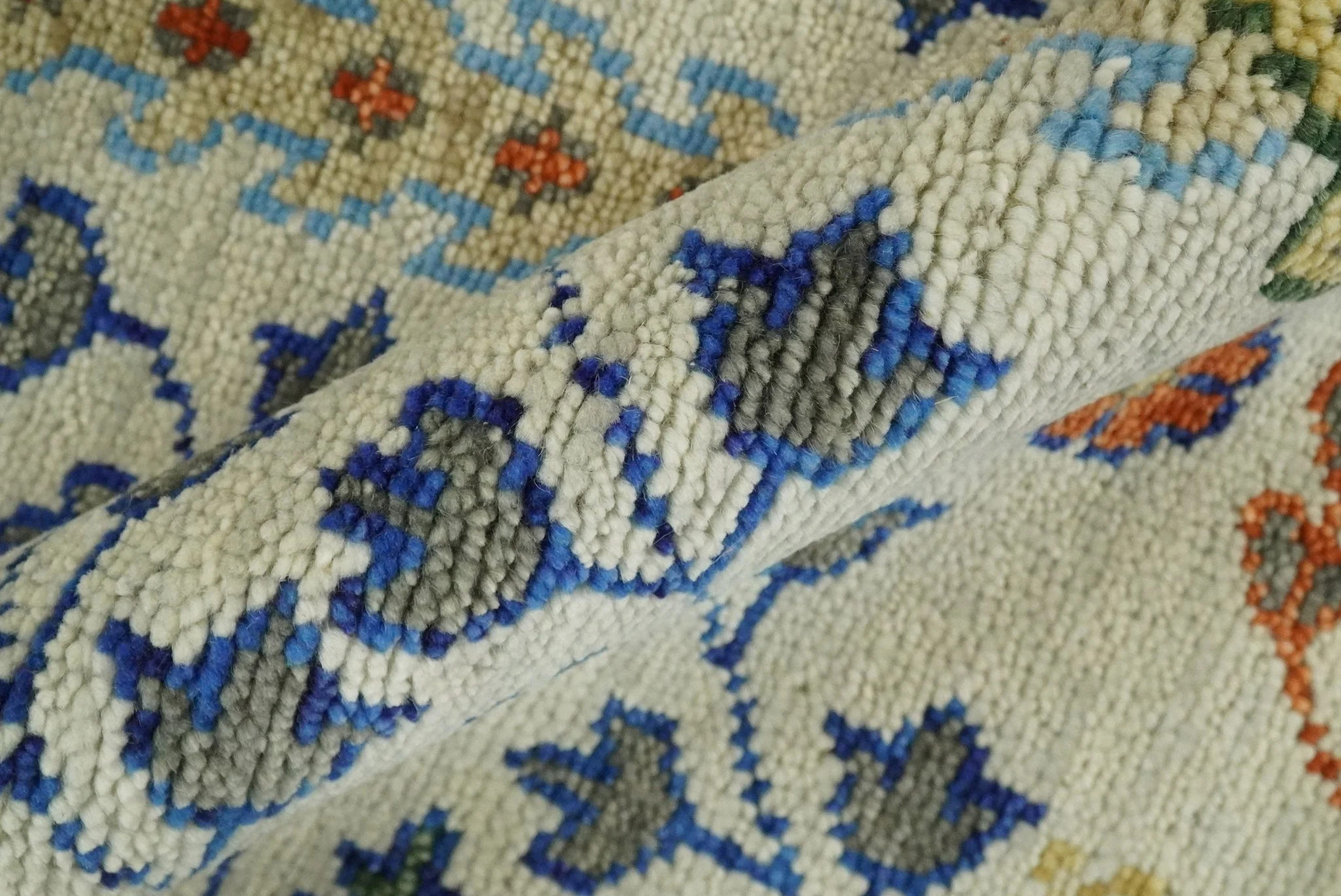 Hand Knotted Ivory and Charcoal Traditional Vintage Style Custom Made Wool Area Rug - Image 8