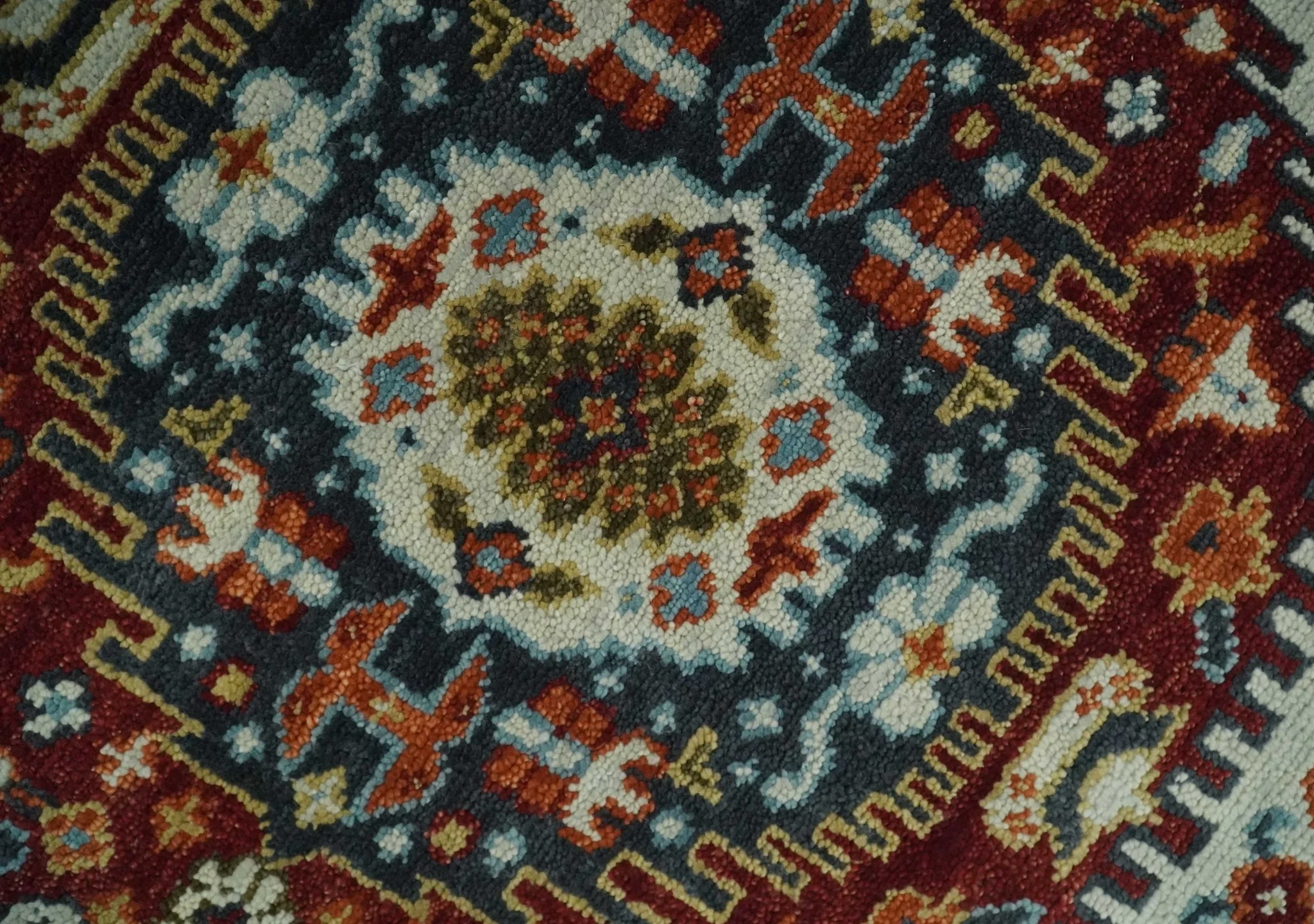 Tabriz Antique Hand Knotted Ivory, Charcoal and Rust Modern Traditional Multi Size Wool Rug - Image 3