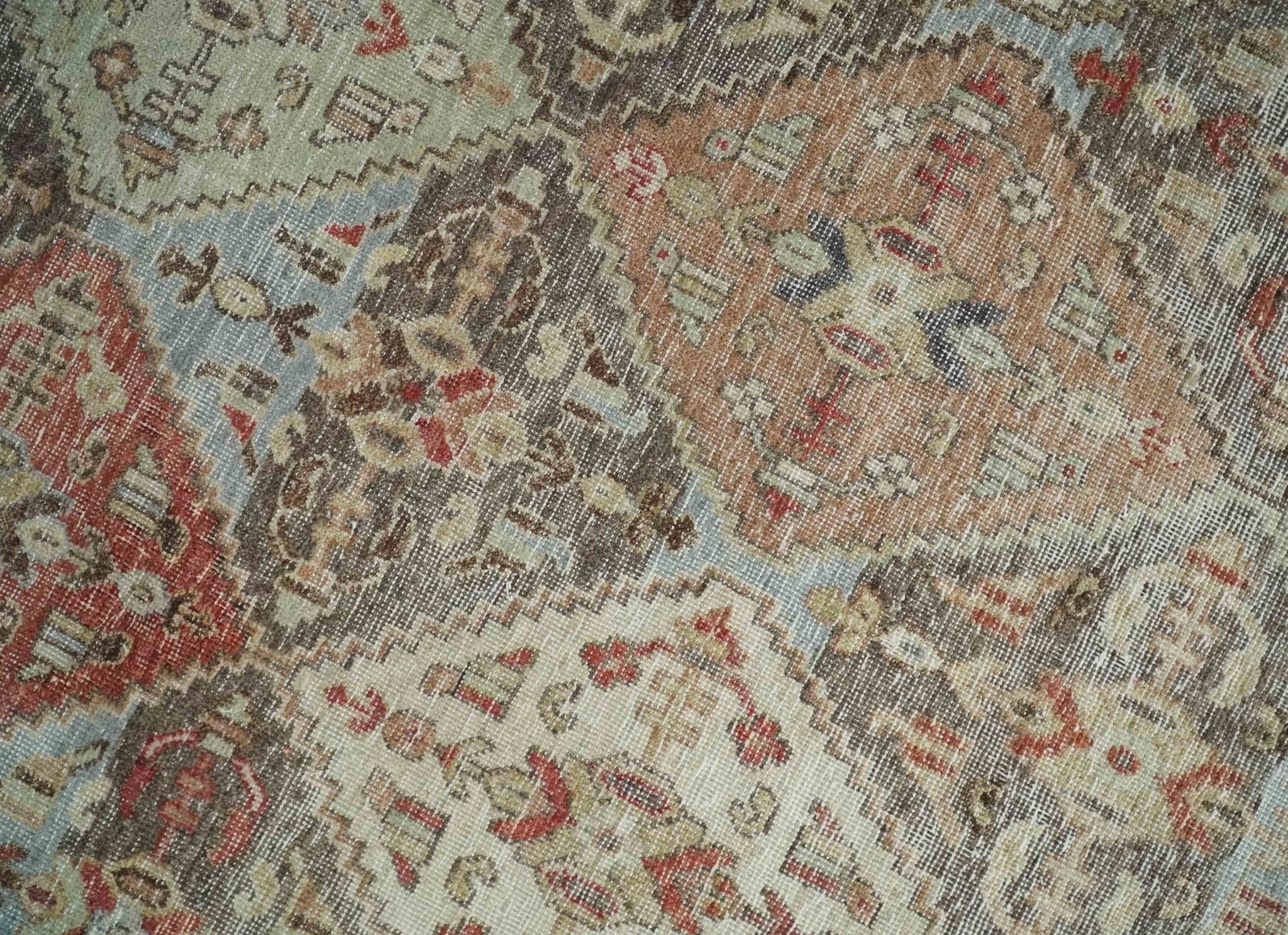 Antique look Tribal Garden Rug Hand Knotted Distressed finished oxidized Multi size wool Area Rug - Image 4