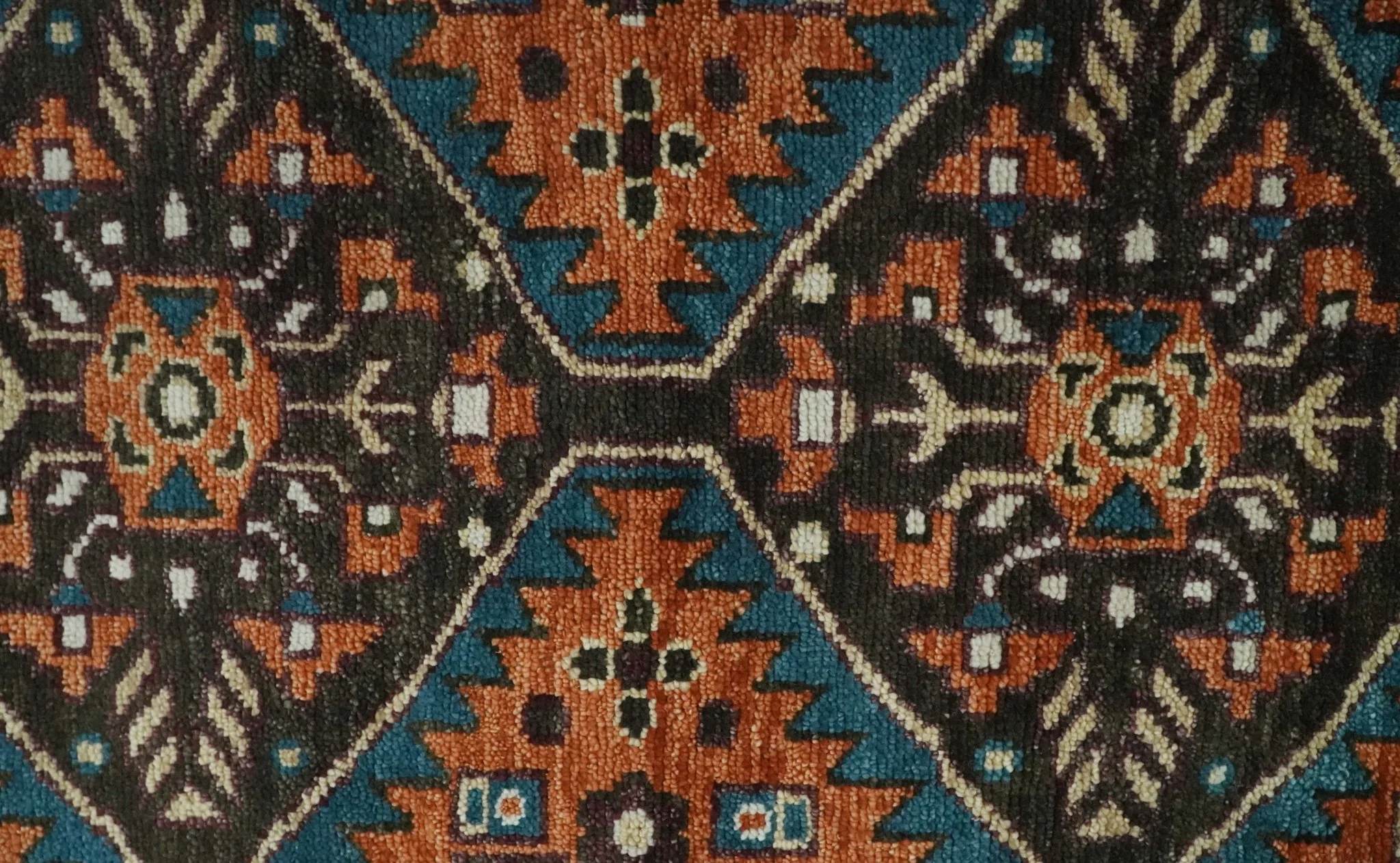 Rust, Ivory and Brown Oriental Traditional Hand knotted Multi Size Area Rug - Image 9