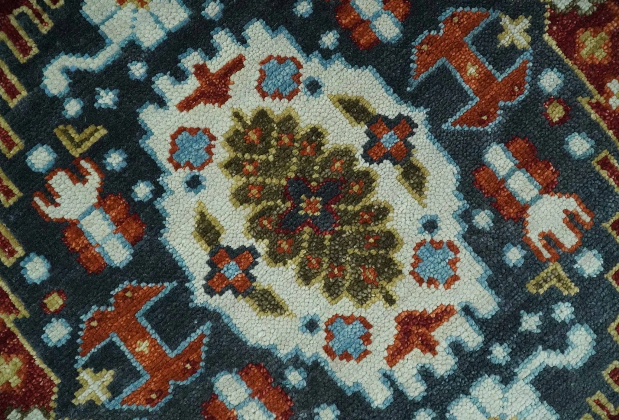 Hand Knotted traditional Oriental Ivory, Rust and Gray Multi Size wool Area Rug - Image 4