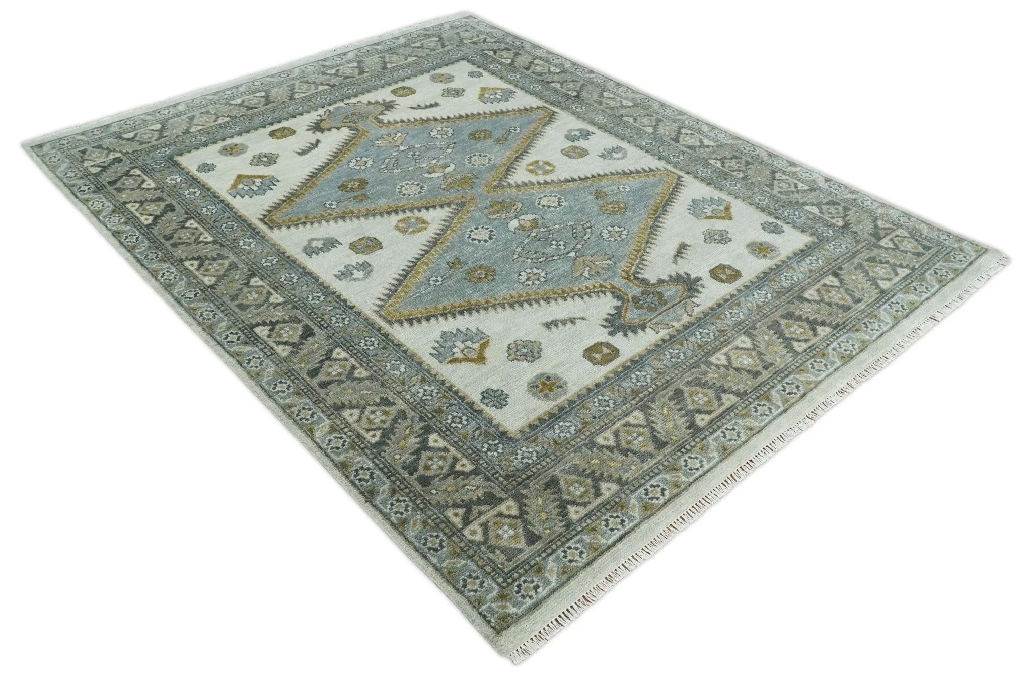 8x10 Ivory, Gray and Camel Oriental Traditional Persian Area Rug | TRDCP966810 - Image 10