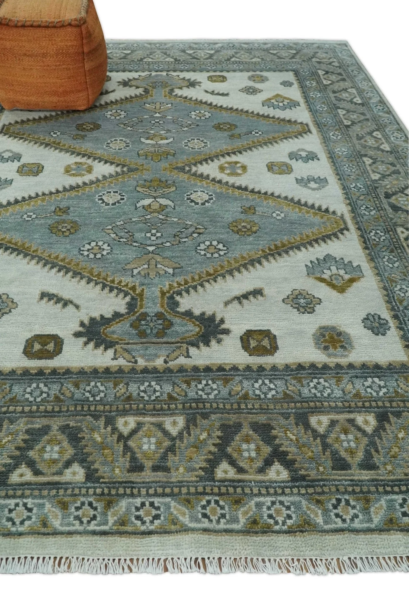 8x10 Ivory, Gray and Camel Oriental Traditional Persian Area Rug | TRDCP966810 - Image 5