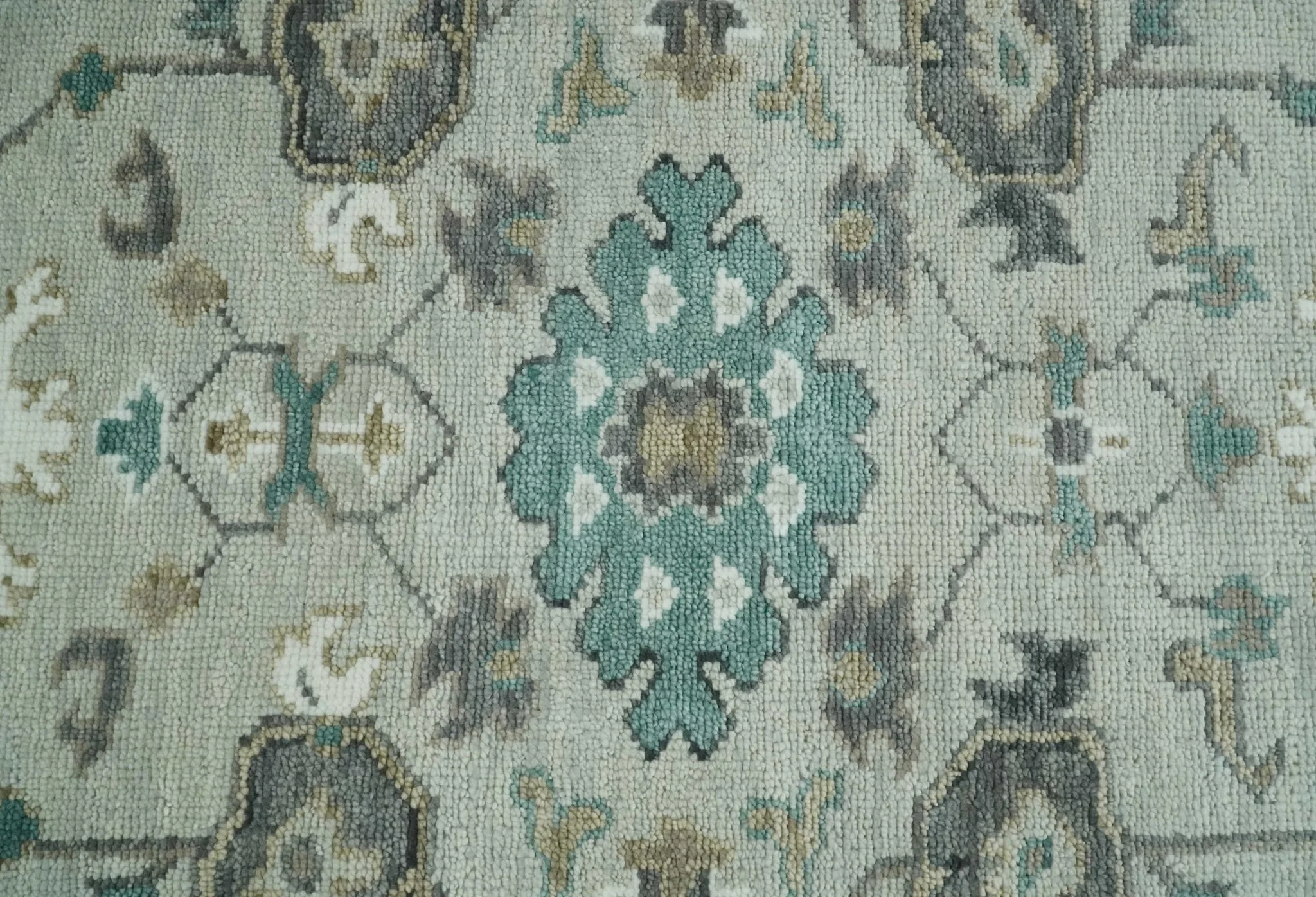 Silver, Gray and Brown Traditional Oriental Oushak Hand Knotted Multi Size wool Area Rug - Image 9