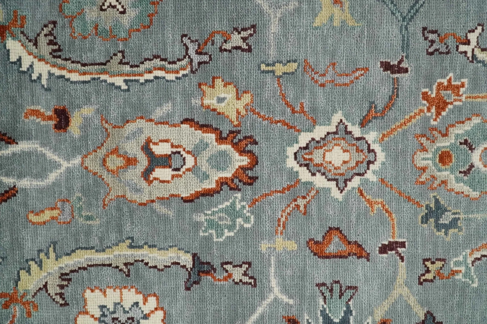 Hand Knotted Gray and Ivory Traditional Oriental Oushak Custom Made Wool Area Rug - Image 10