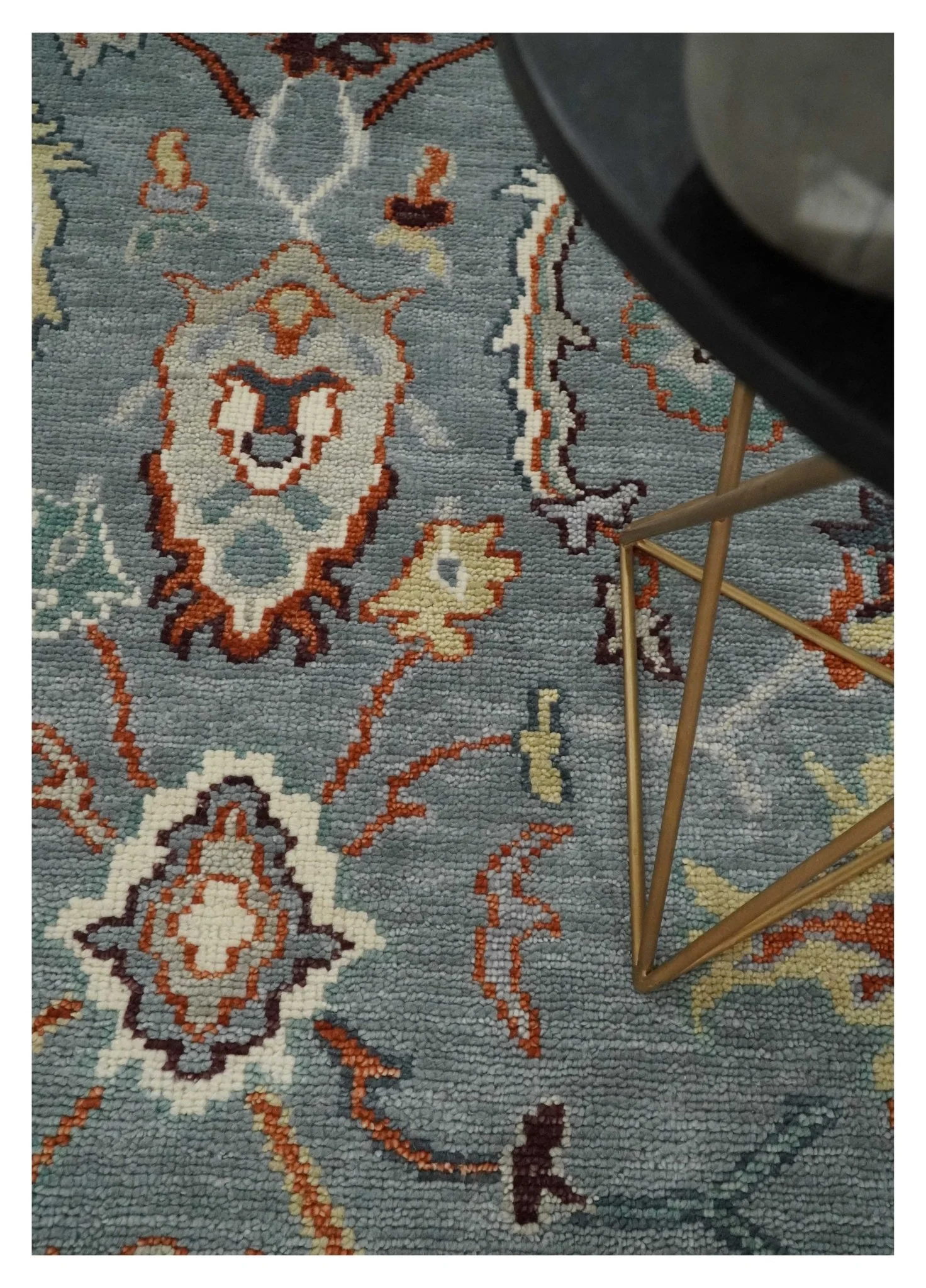 Hand Knotted Gray and Ivory Traditional Oriental Oushak Custom Made Wool Area Rug - Image 2