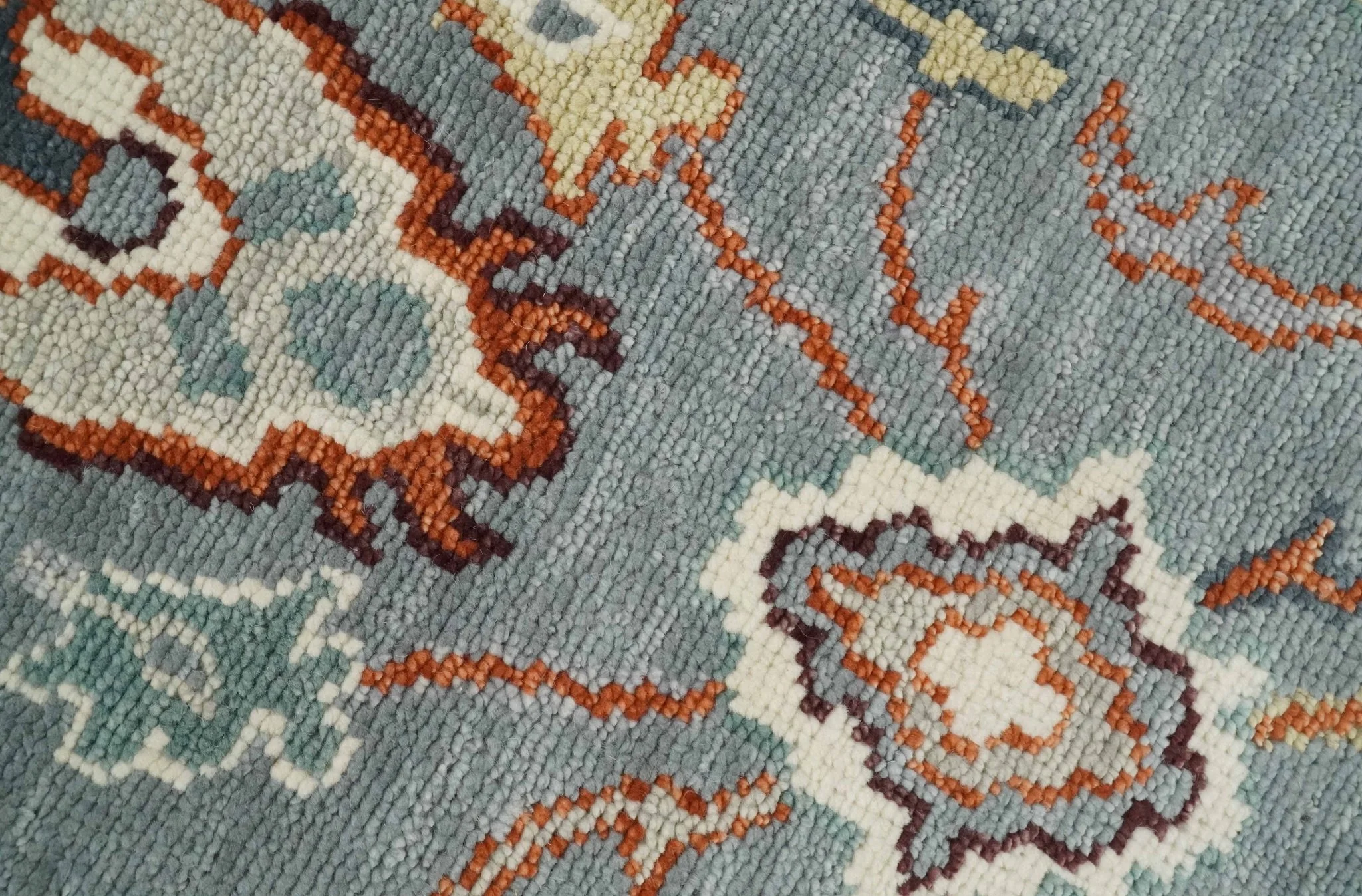 Hand Knotted Gray and Ivory Traditional Oriental Oushak Custom Made Wool Area Rug - Image 4