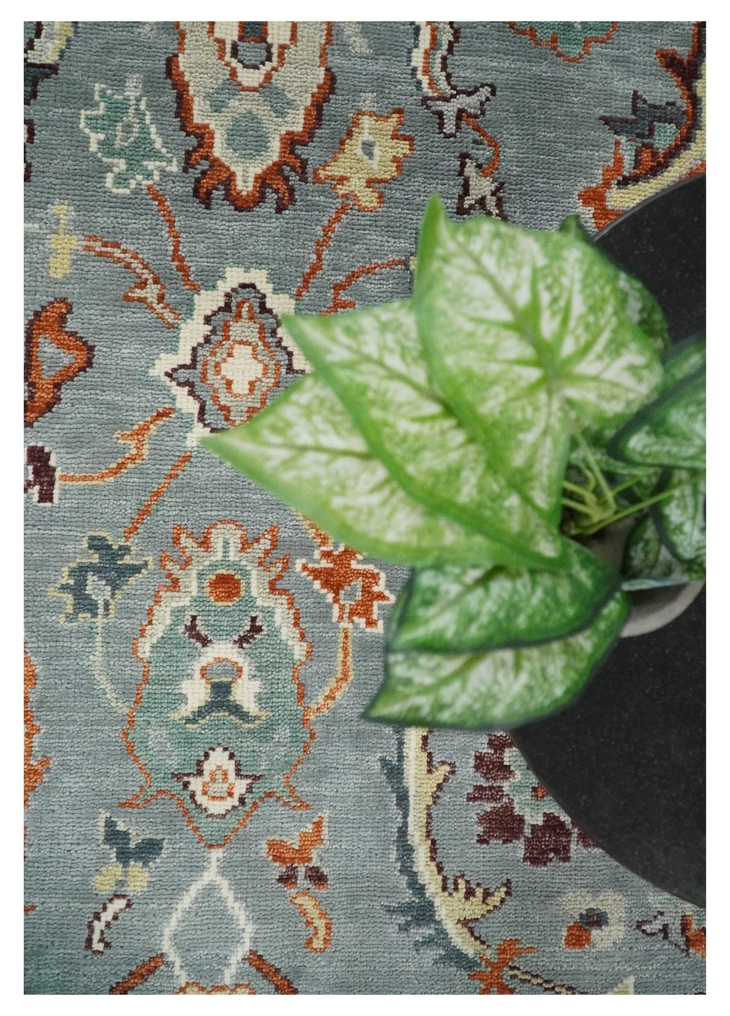 Hand Knotted Gray and Ivory Traditional Oriental Oushak Custom Made Wool Area Rug - Image 6