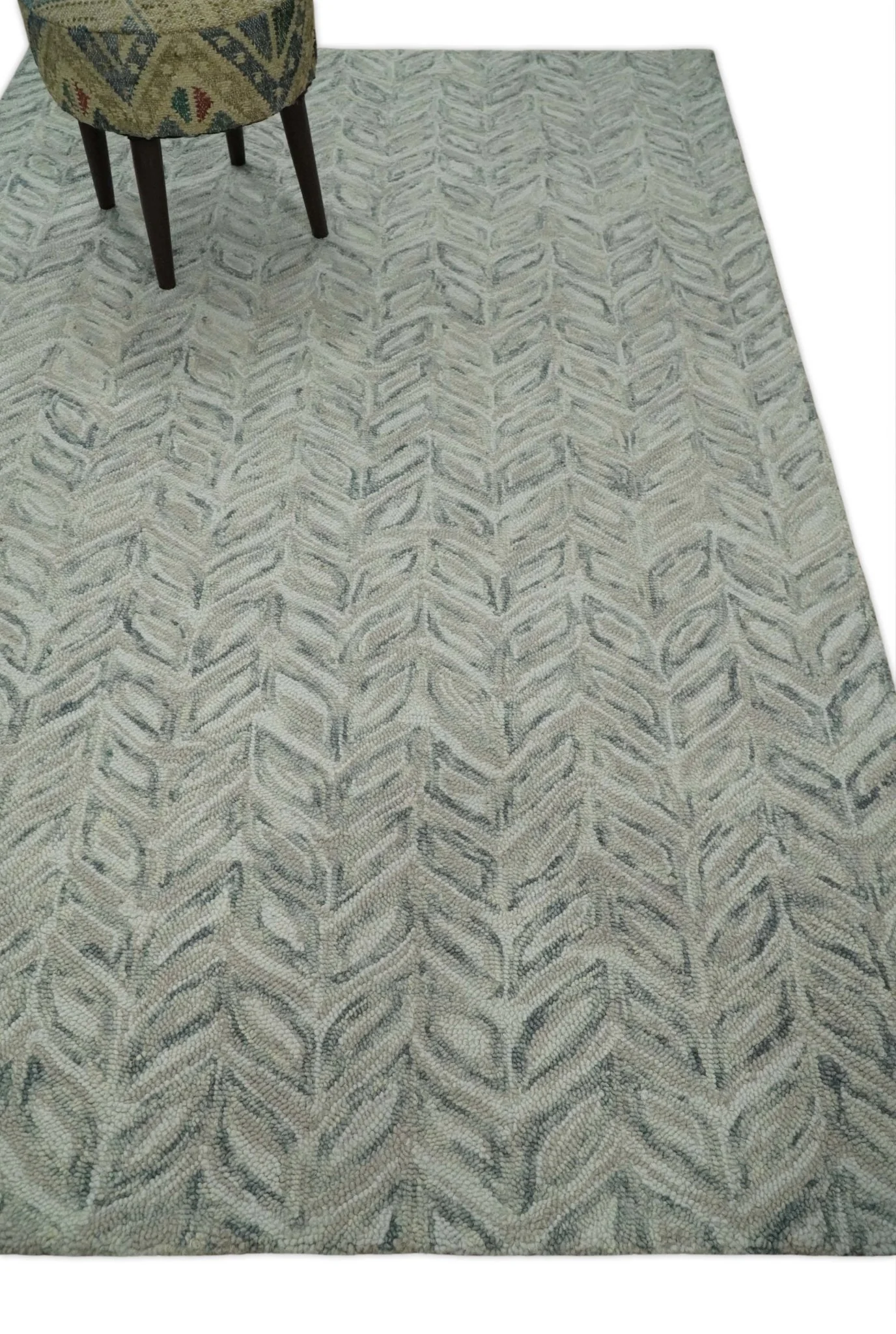 5x8 and 8x10 Beige and Gray Hand Tufted Modern Scandinavian Wool Loop Rug | ALCH1 - Image 3