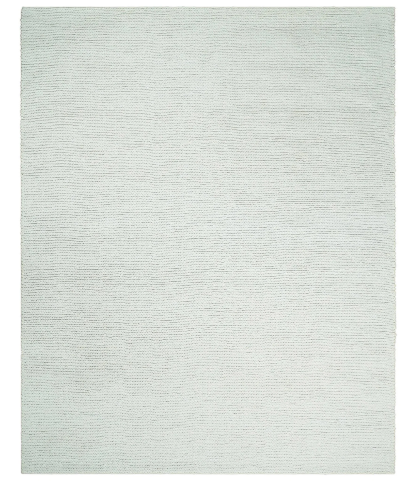 5x8 and 8x10 Braided Wool Solid White Felted Chunky Hand Woven Soft Plush Area Rug | DOV6 - Image 2