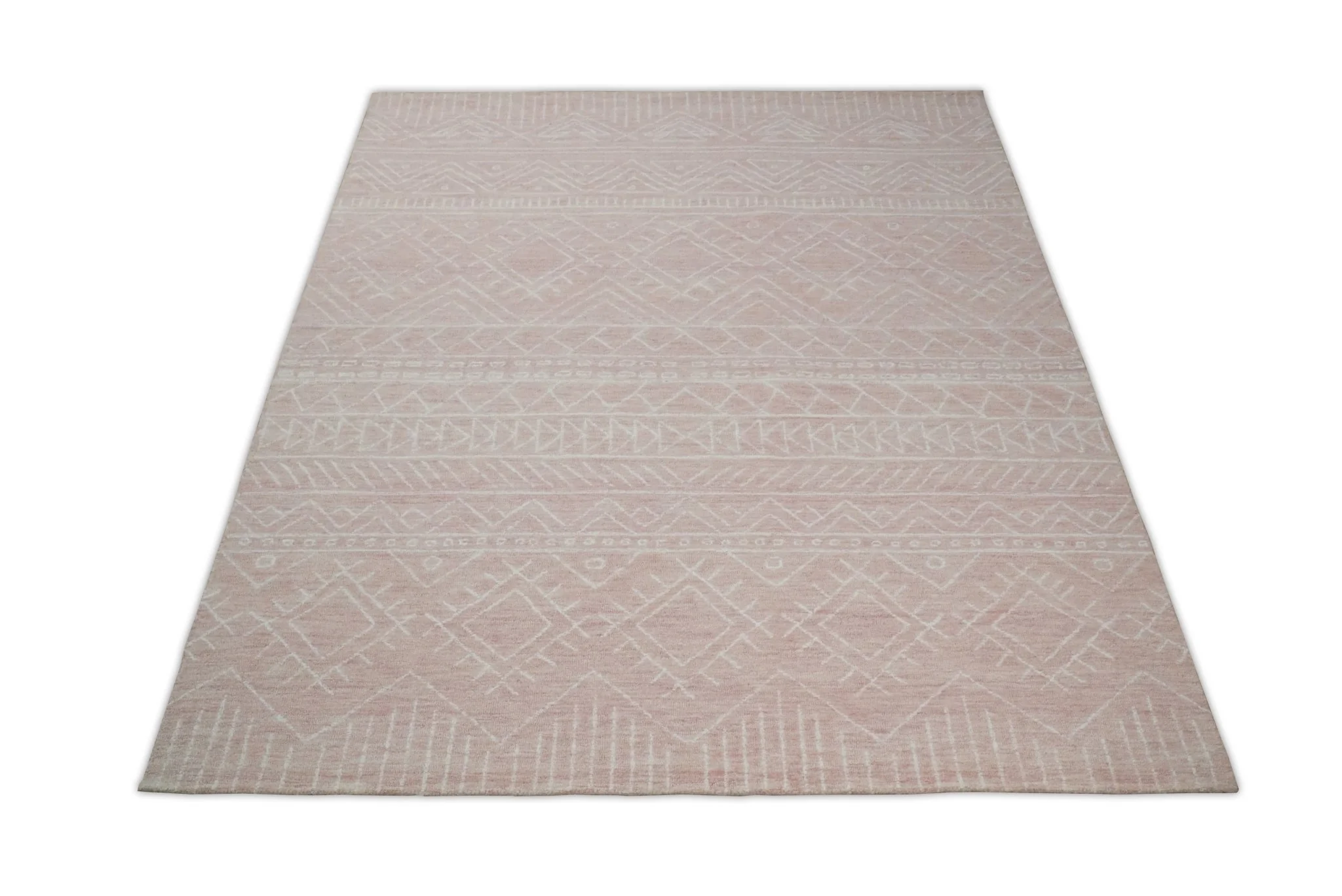 5x8 and 8x10 Hand Made Woolen Modern Pink Area Rug | AZT001 - Image 10