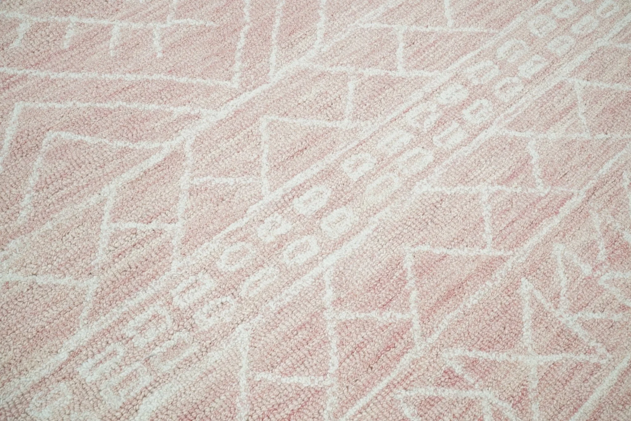 5x8 and 8x10 Hand Made Woolen Modern Pink Area Rug | AZT001 - Image 4