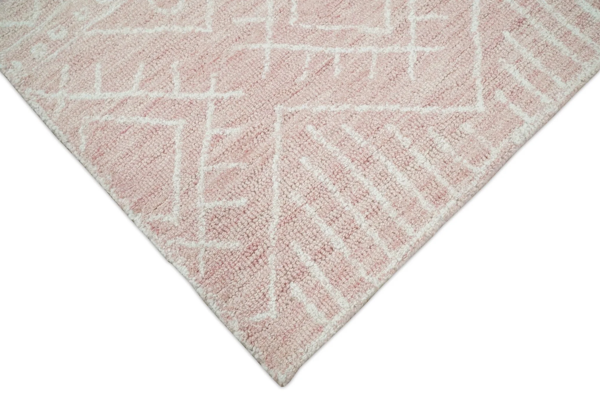 5x8 and 8x10 Hand Made Woolen Modern Pink Area Rug | AZT001 - Image 5