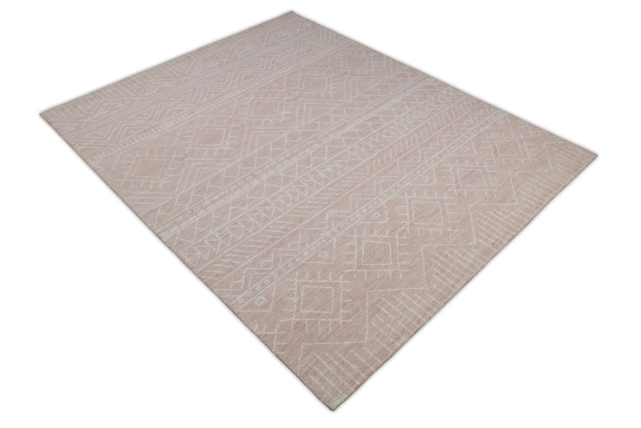 5x8 and 8x10 Hand Made Woolen Modern Pink Area Rug | AZT001 - Image 8