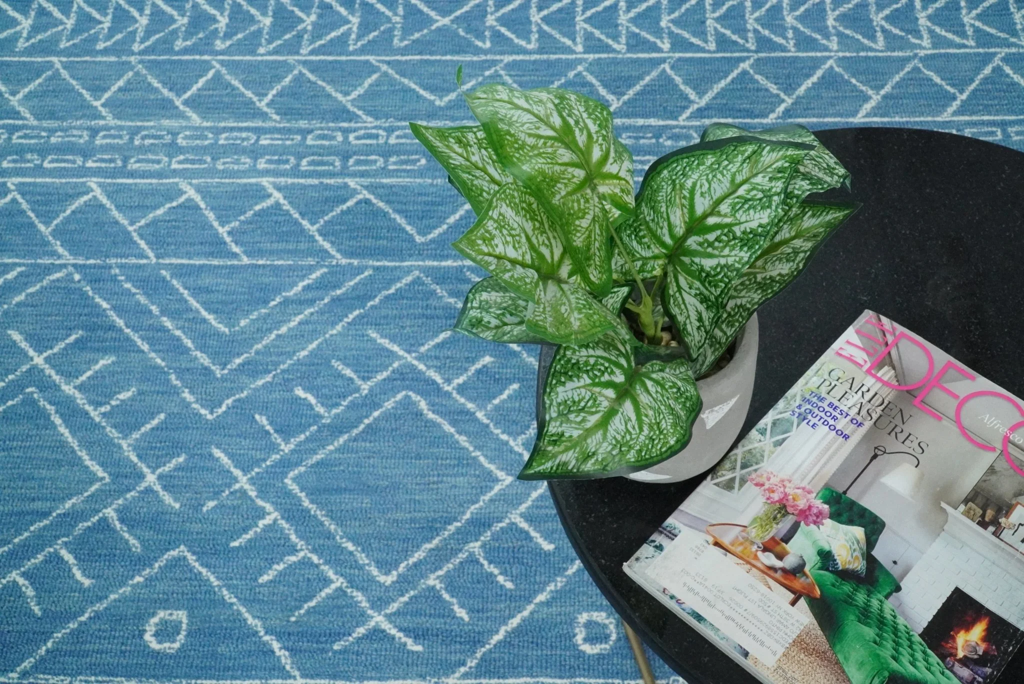 5x8 and 8x10 Hand Made Woolen Tribal Solid Blue Area Rug | AZT002 - Image 6