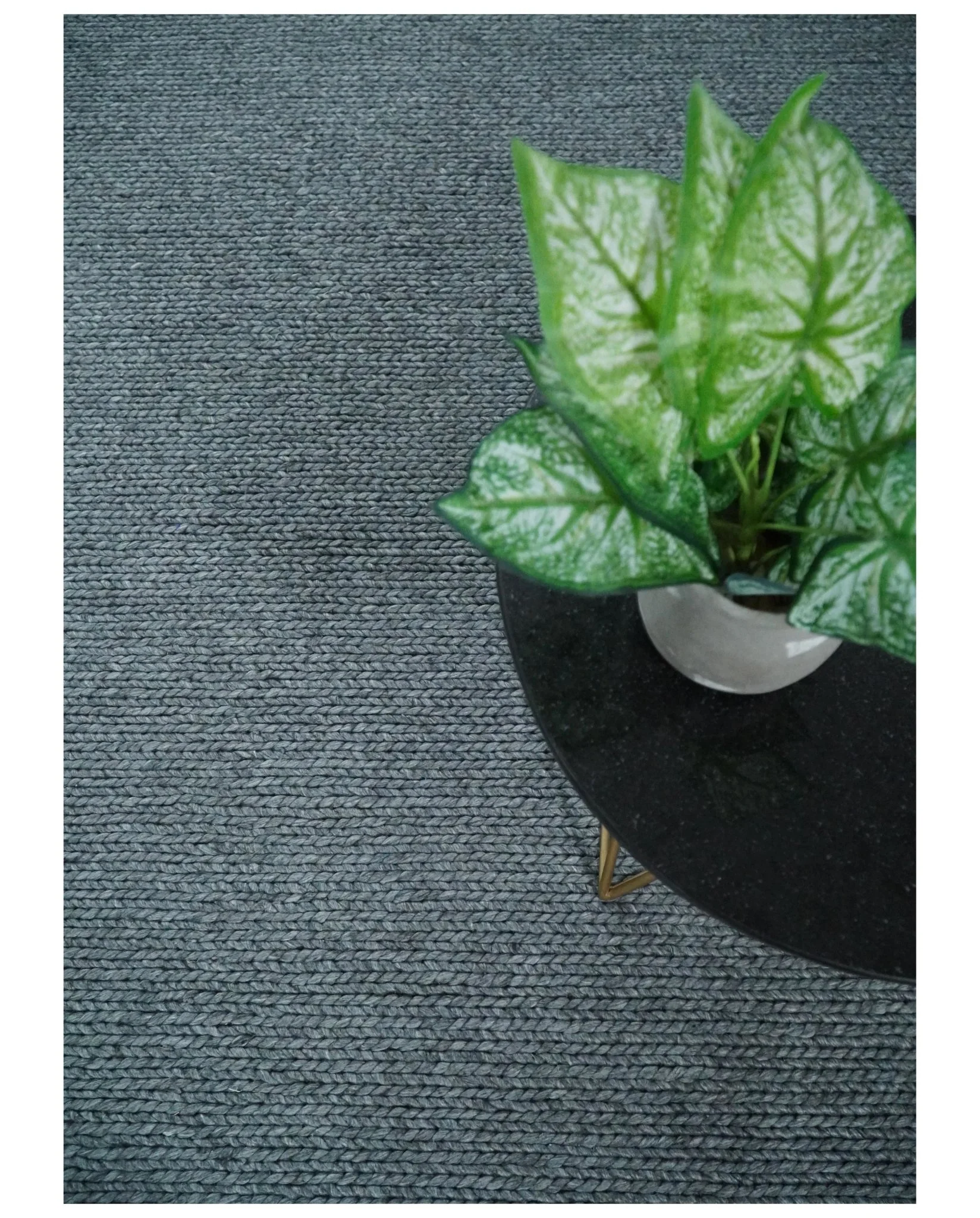 5x8 and 8x10 Braided Wool Solid Gray Felted Chunky Hand Woven Soft Plush Area Rug | DOV7 - Image 11