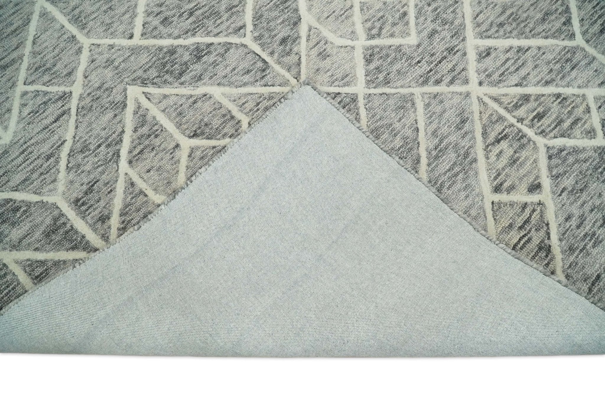 2.6x8, 6x6, 5x8, 6x9 and 8x11 Brown and Beige Hand Tufted Modern Geometric Wool Area Rug | TRD6373B - Image 10