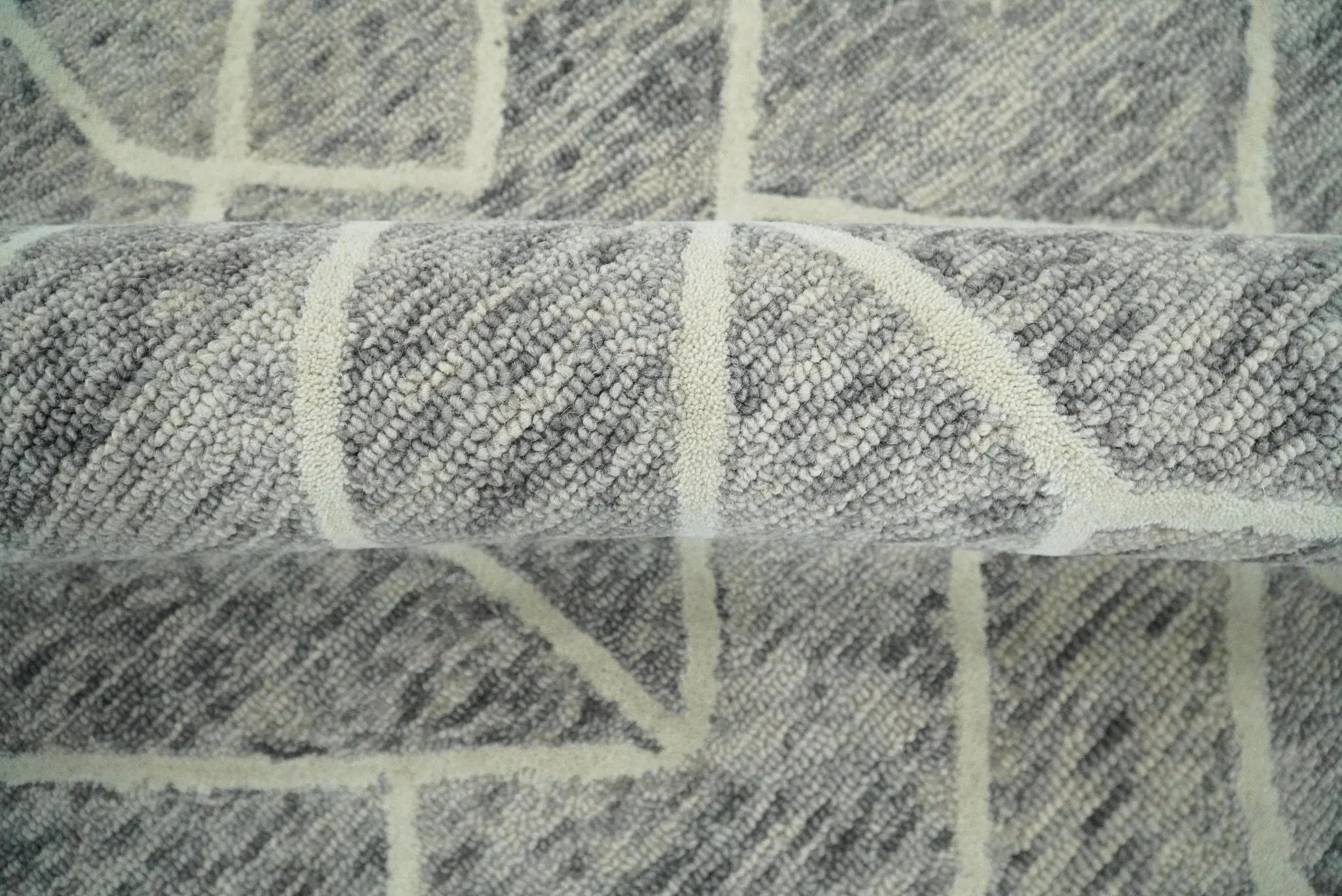 2.6x8, 6x6, 5x8, 6x9 and 8x11 Brown and Beige Hand Tufted Modern Geometric Wool Area Rug | TRD6373B - Image 4
