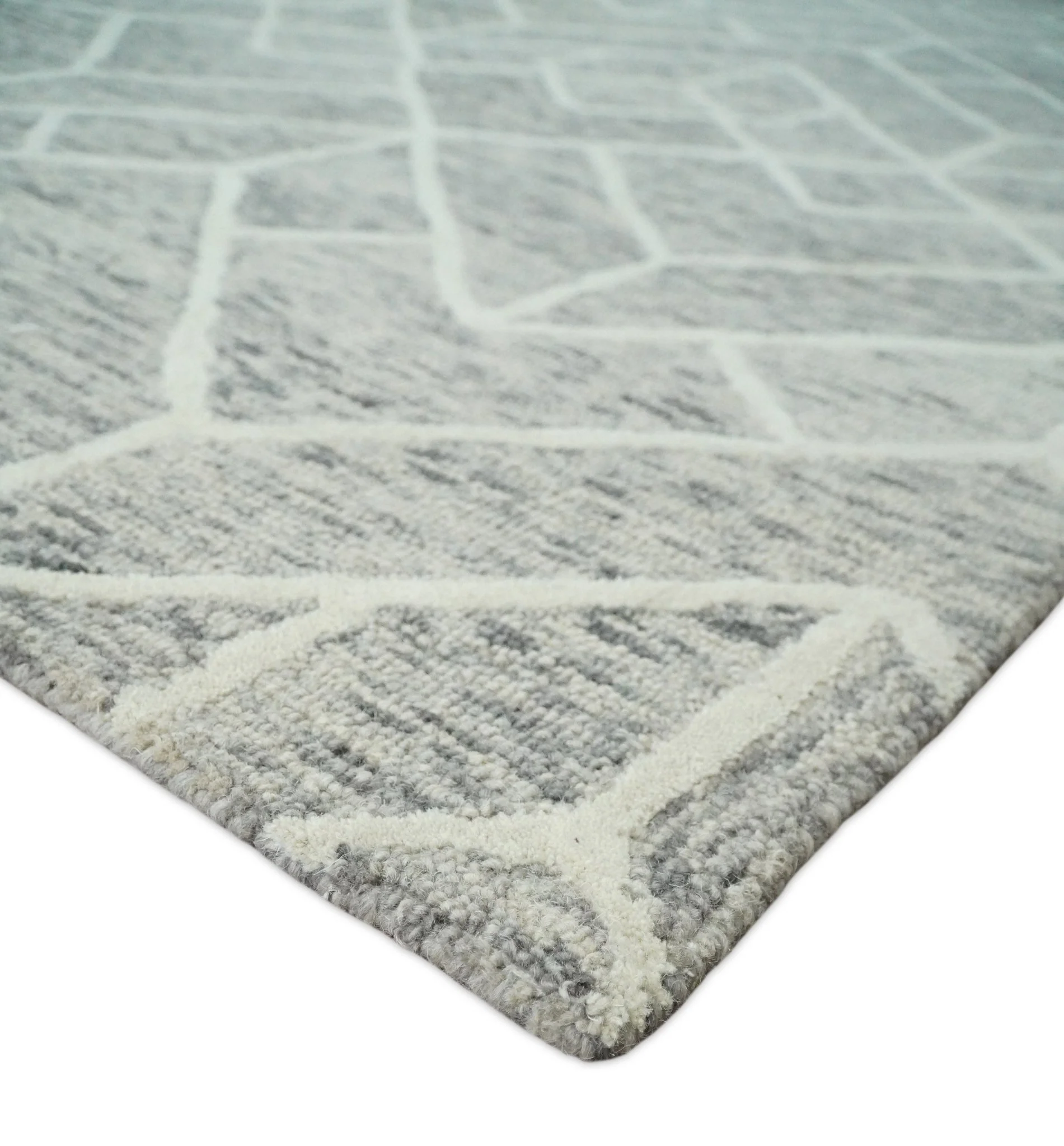 2.6x8, 6x6, 5x8, 6x9 and 8x11 Brown and Beige Hand Tufted Modern Geometric Wool Area Rug | TRD6373B - Image 5