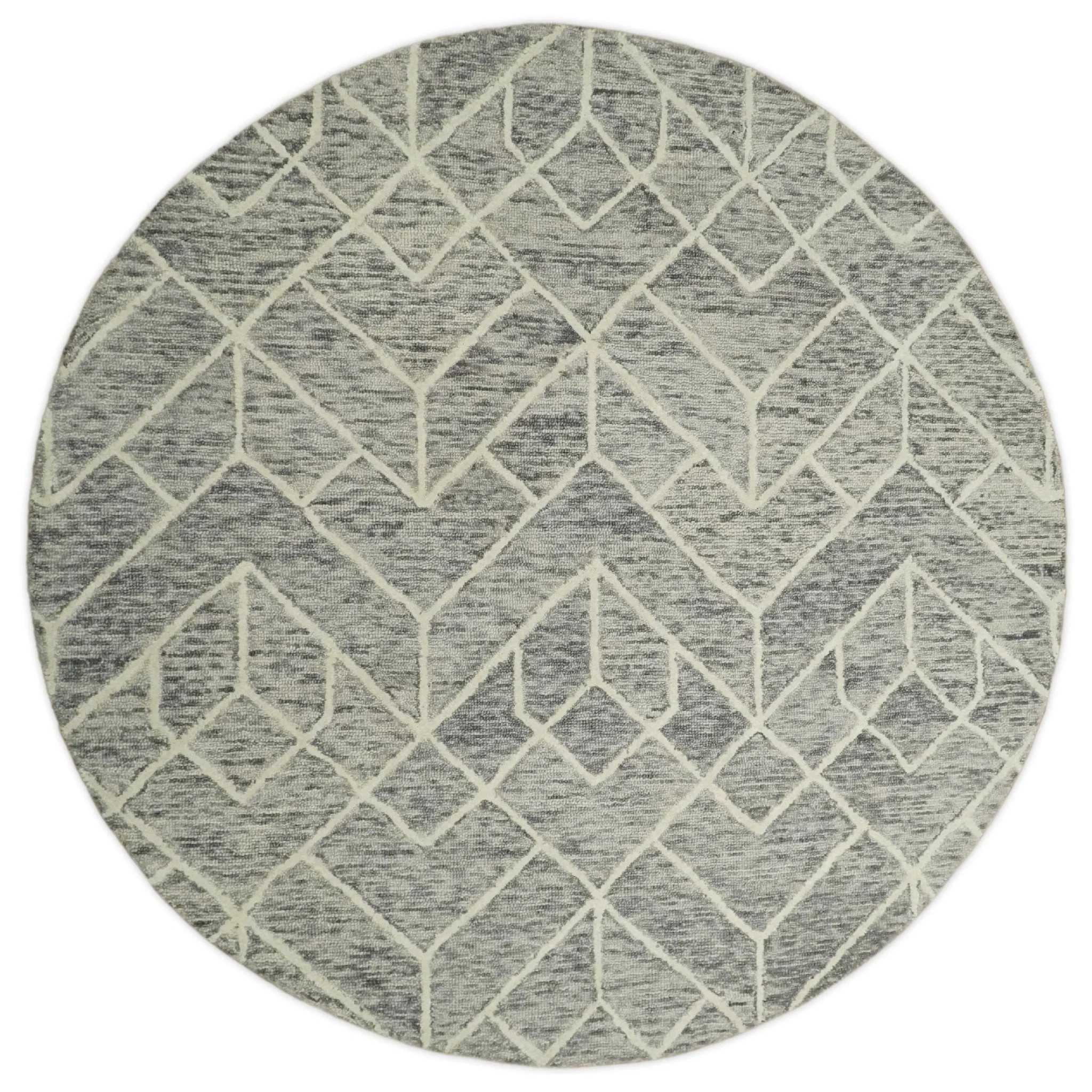 2.6x8, 6x6, 5x8, 6x9 and 8x11 Brown and Beige Hand Tufted Modern Geometric Wool Area Rug | TRD6373B - Image 7
