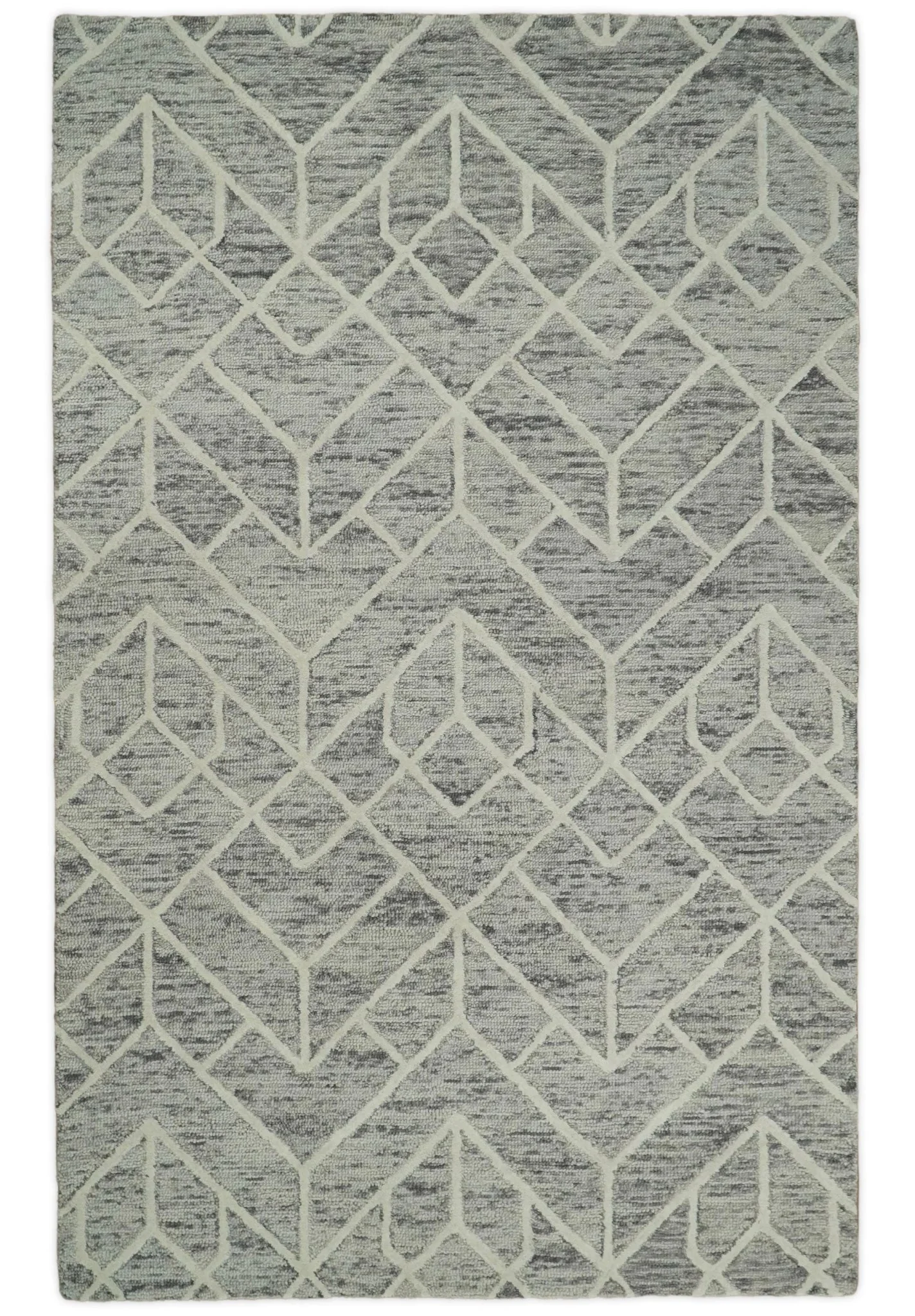 2.6x8, 6x6, 5x8, 6x9 and 8x11 Brown and Beige Hand Tufted Modern Geometric Wool Area Rug | TRD6373B - Image 8