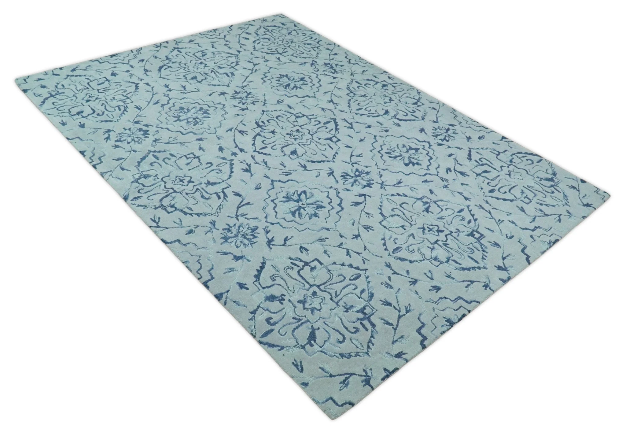 5x8 and 8x11 Handmade Area rug made with fine  Wool Area Rug | TRD6380B - Image 6