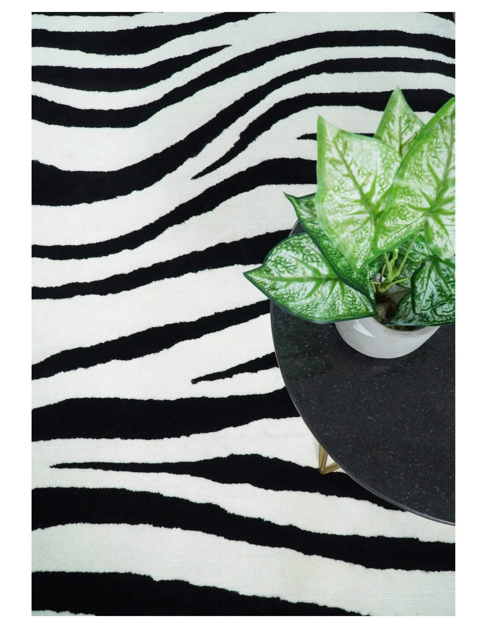 Antelope Rug, Hand Tufted Black and White Zebra Area Rug, Modern Wool Area Rug | ANI1 - Image 7