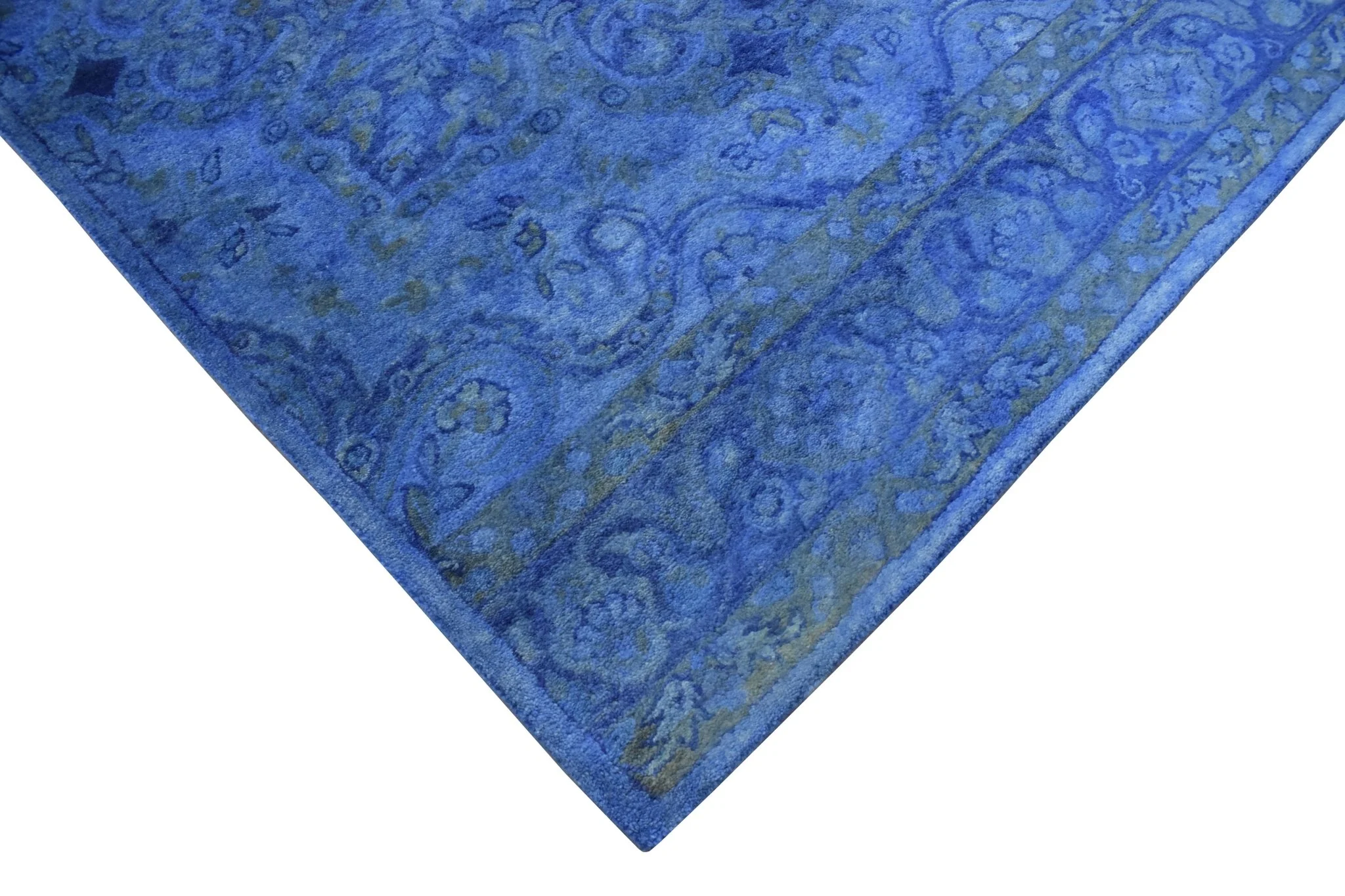 5x8 Blue Handmade Overdyed Wool Area Rug , Accent Rug, Kitchen, Living Room Rug | TUF8 - Image 3