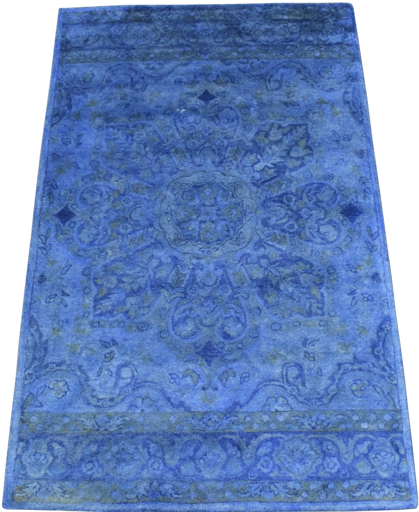 5x8 Blue Handmade Overdyed Wool Area Rug , Accent Rug, Kitchen, Living Room Rug | TUF8 - Image 5