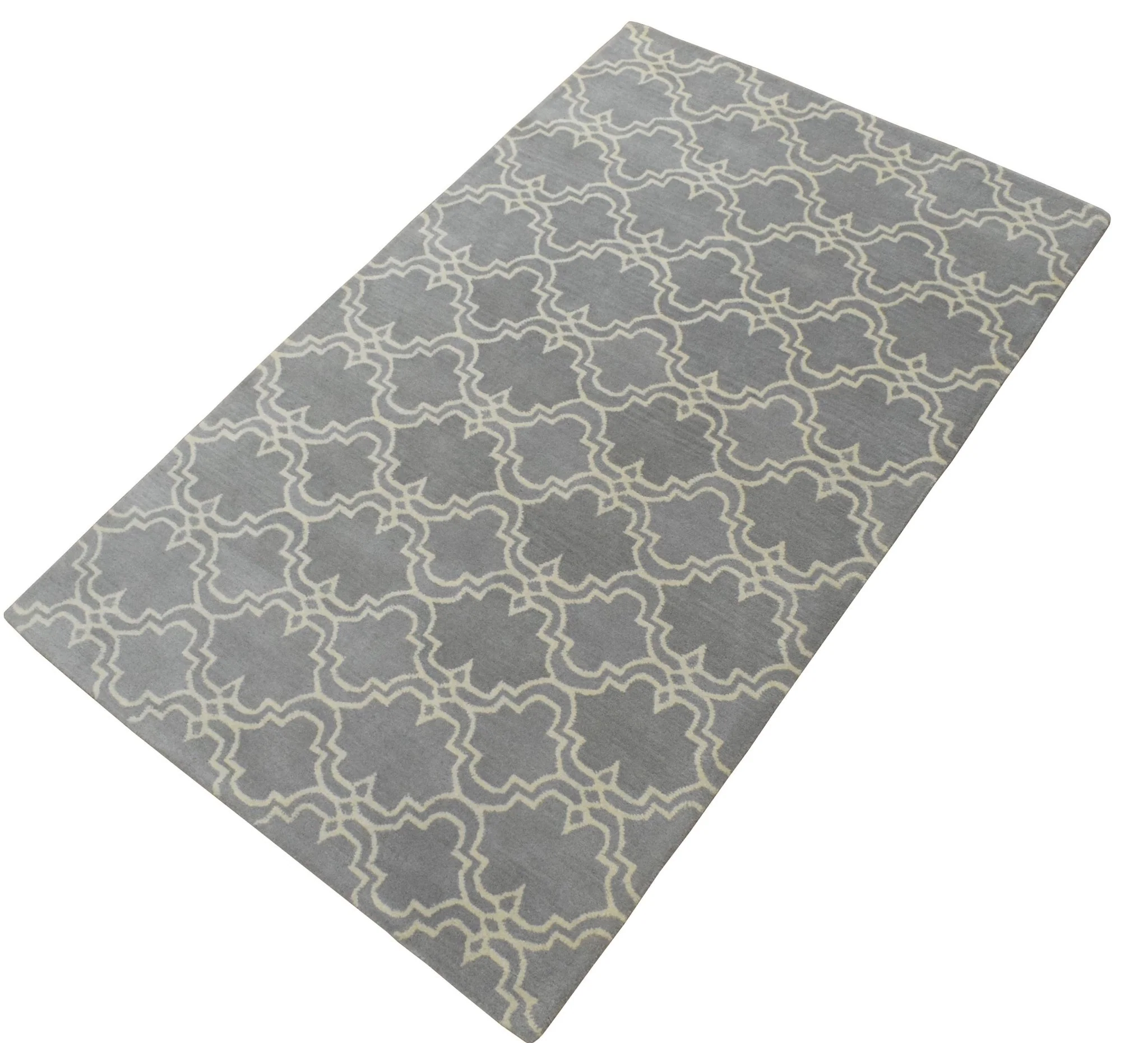 5x8 Gray and Beige Wool Area Rug | Handmade Area rug made with fine wool - Image 4