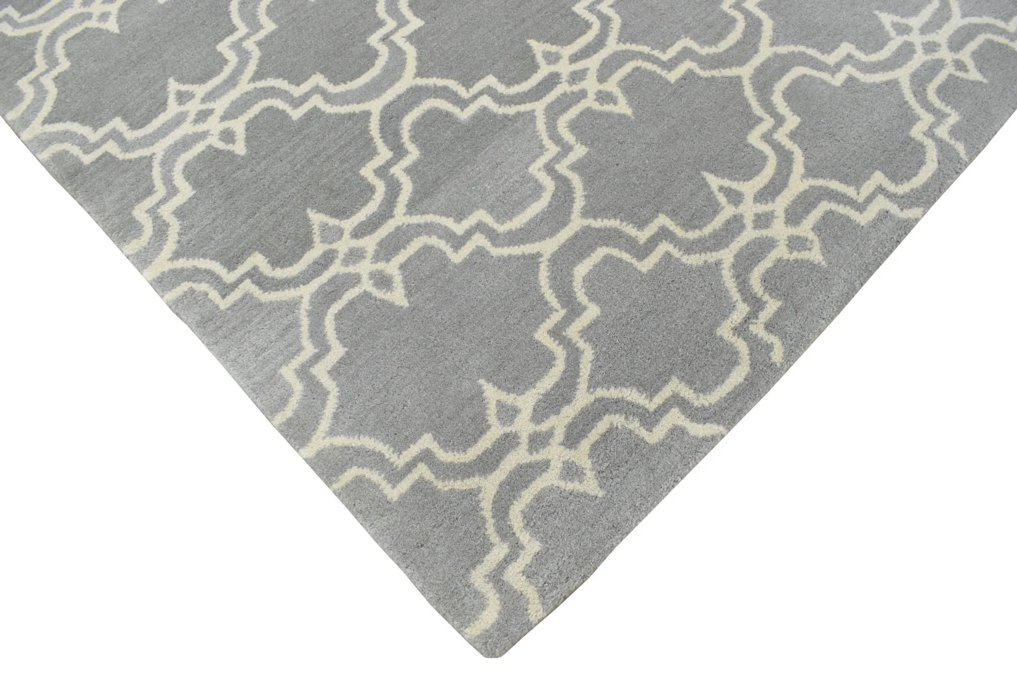 5x8 Gray and Beige Wool Area Rug | Handmade Area rug made with fine wool - Image 6