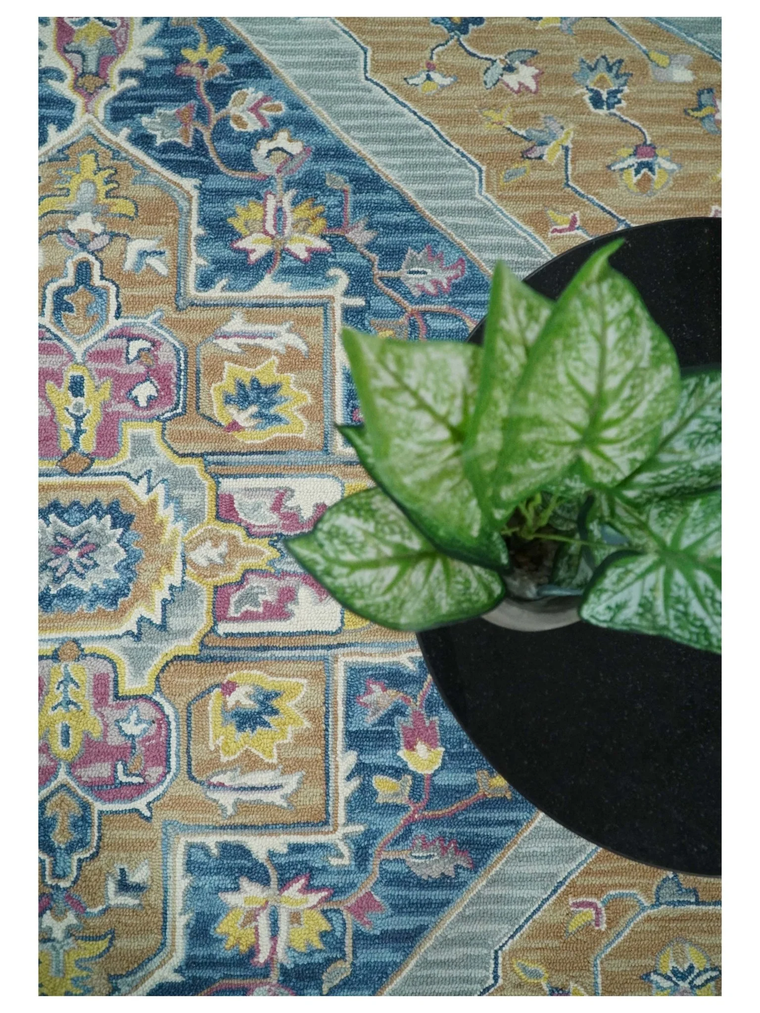 Kids, Nursery and Living Room Rug Hand Tufted Blue and Pink Wool Textured Loop Multi Size Area Rug - Image 4