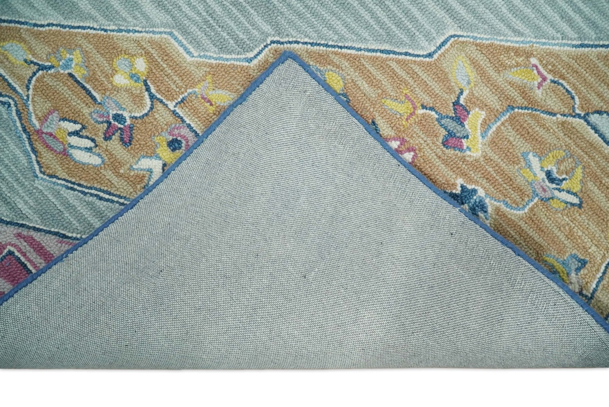 Kids, Nursery and Living Room Rug Hand Tufted Blue and Pink Wool Textured Loop Multi Size Area Rug - Image 7