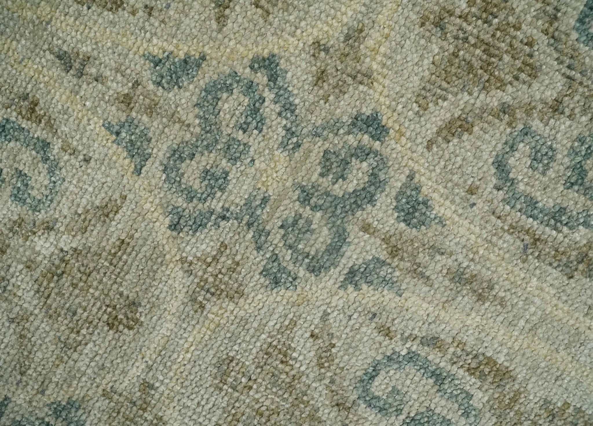 5x8 Hand Knotted Beige, Blue and Camel Modern Persian Style Contemporary Bamboo Silk Area Rug | OP71 - Image 3