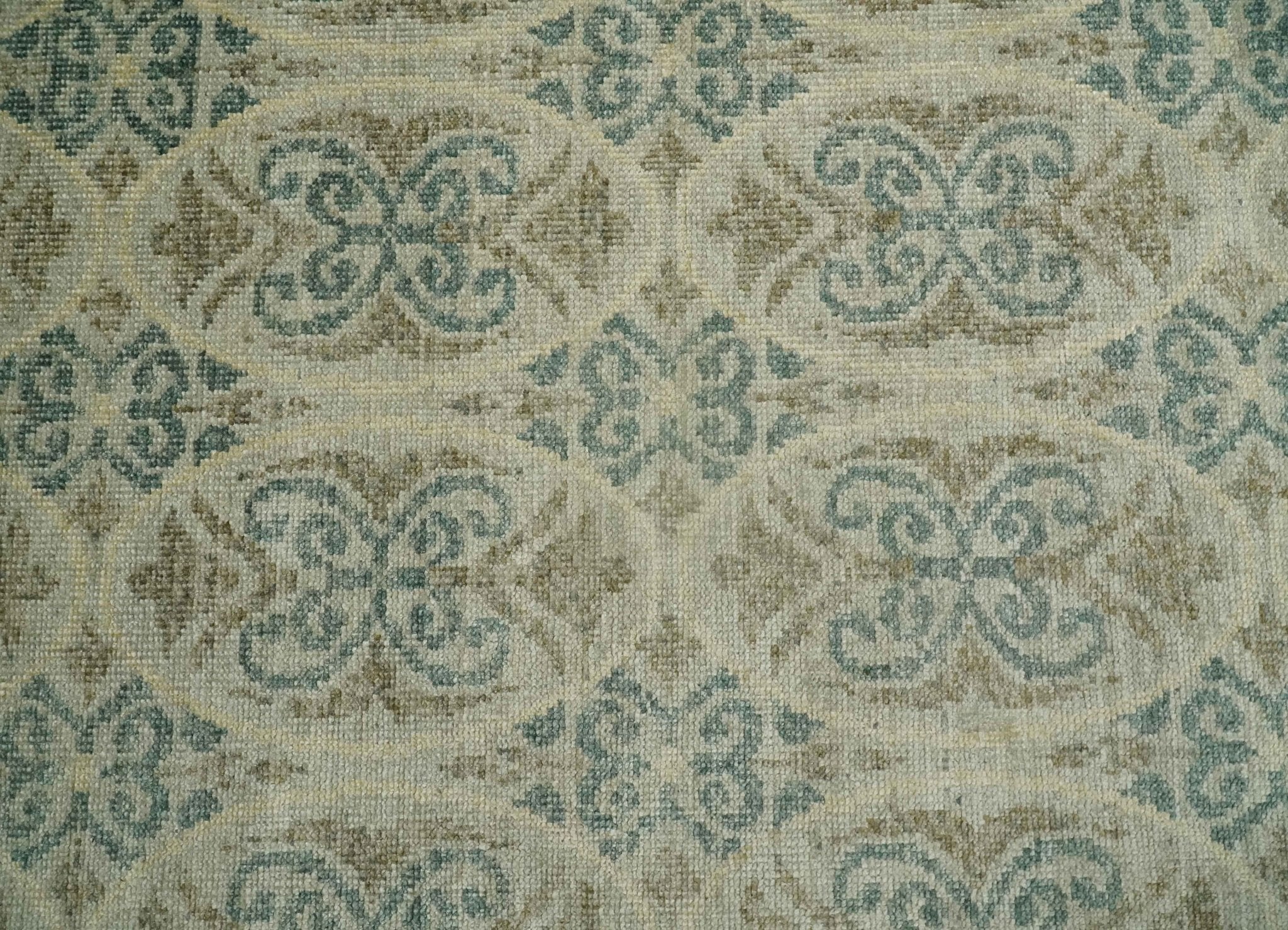 5x8 Hand Knotted Beige, Blue and Camel Modern Persian Style Contemporary Bamboo Silk Area Rug | OP71 - Image 8