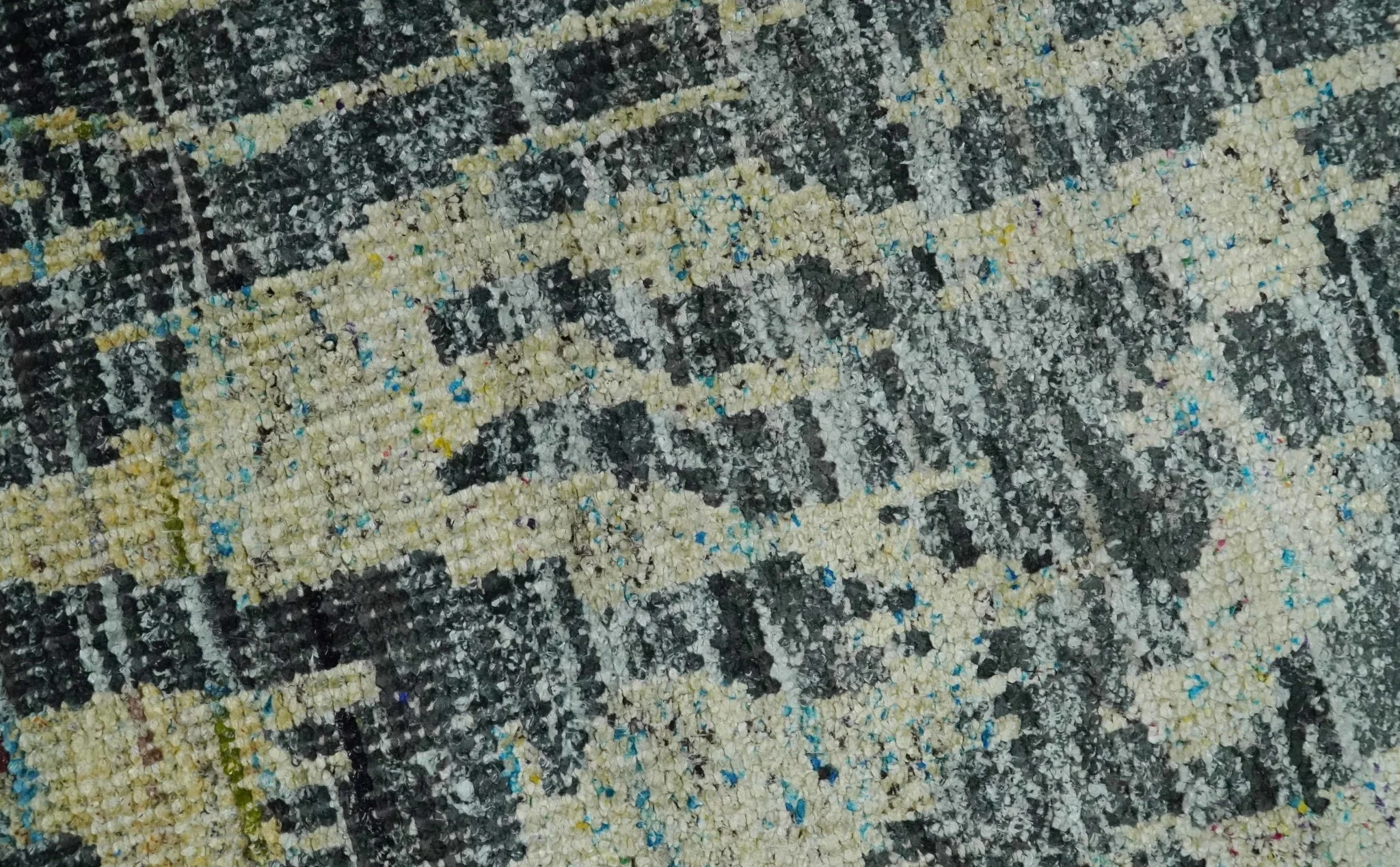 4.5x6.5 Hand Knotted Beige, Camel and Charcoal Modern Abstract Contemporary Recycled Silk Area Rug | OP127 - Image 4
