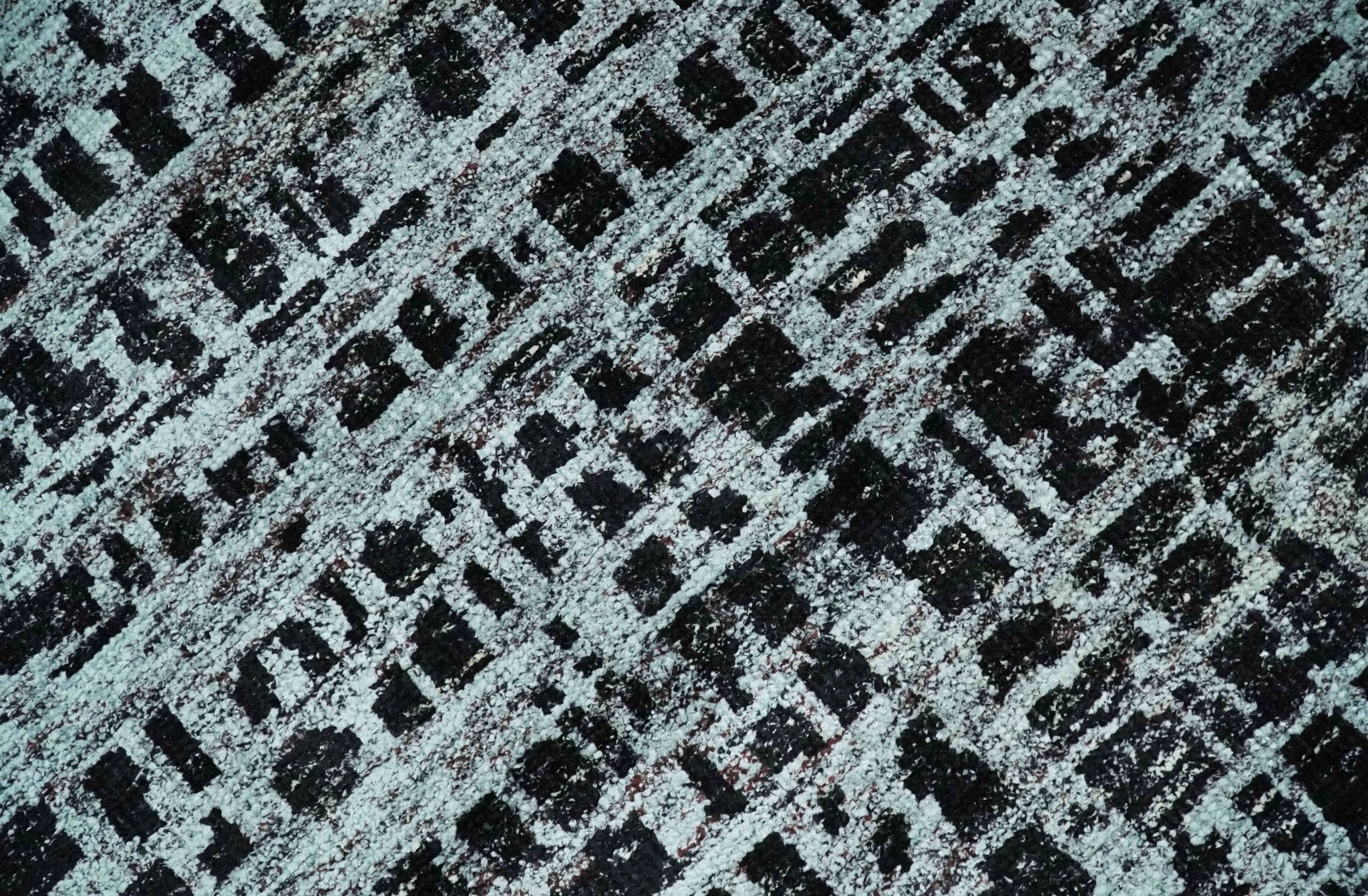 5x8 Hand Knotted Black and Silver Modern Abstract Contemporary Recycled Silk Area Rug | OP120 - Image 4